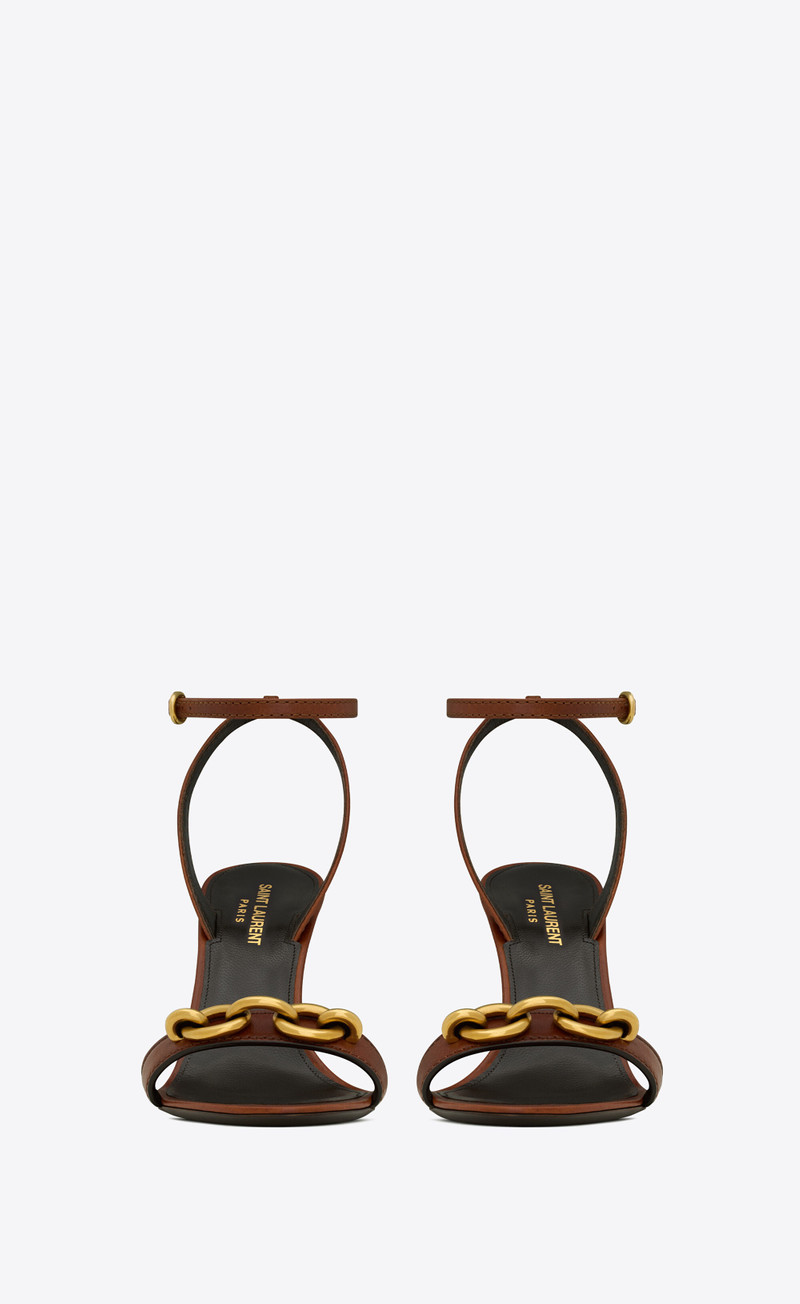 SAINT LAURENT le maillon sandals in smooth leather outlook