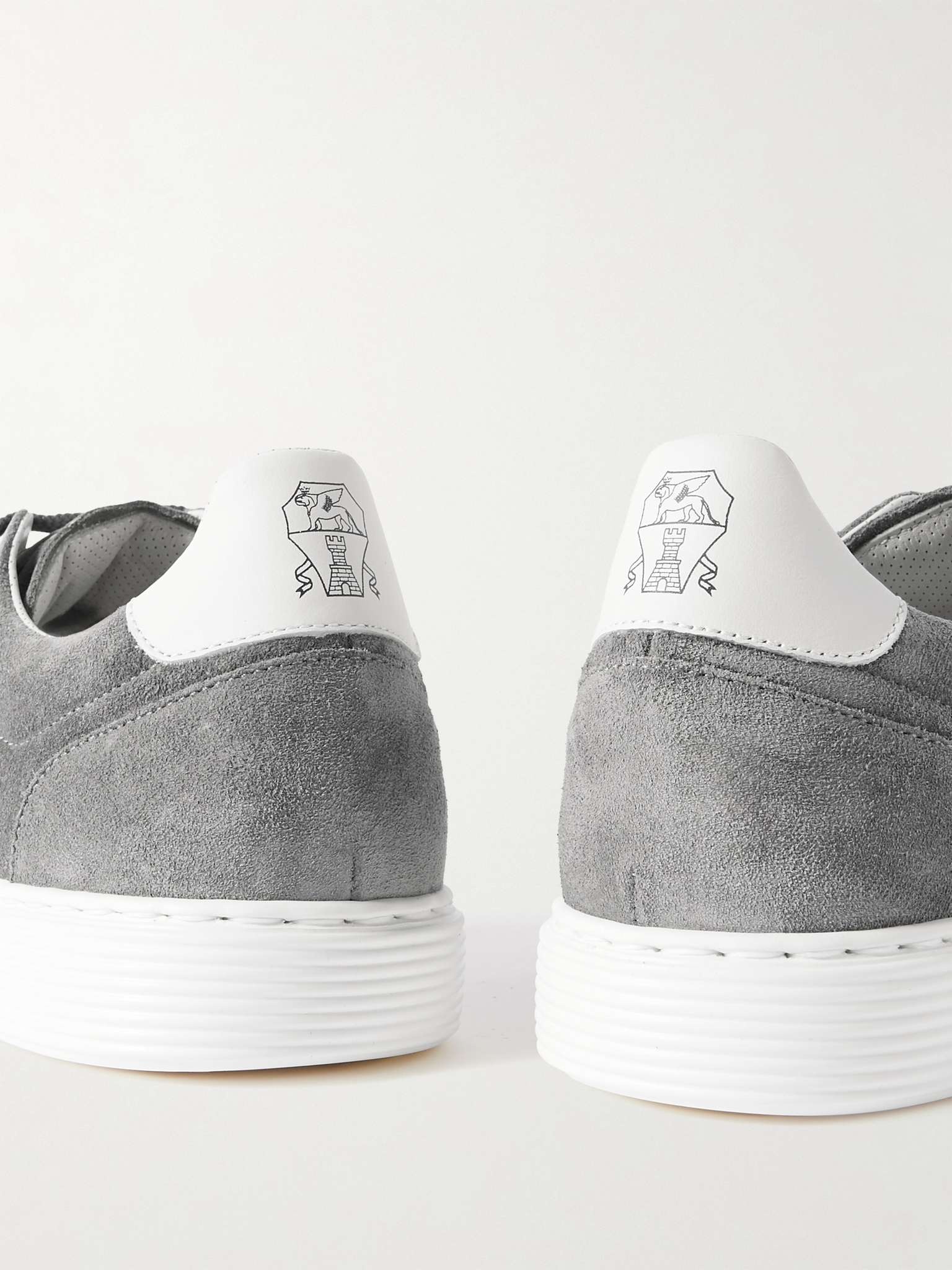 Urano Leather-Trimmed Suede Sneakers - 12