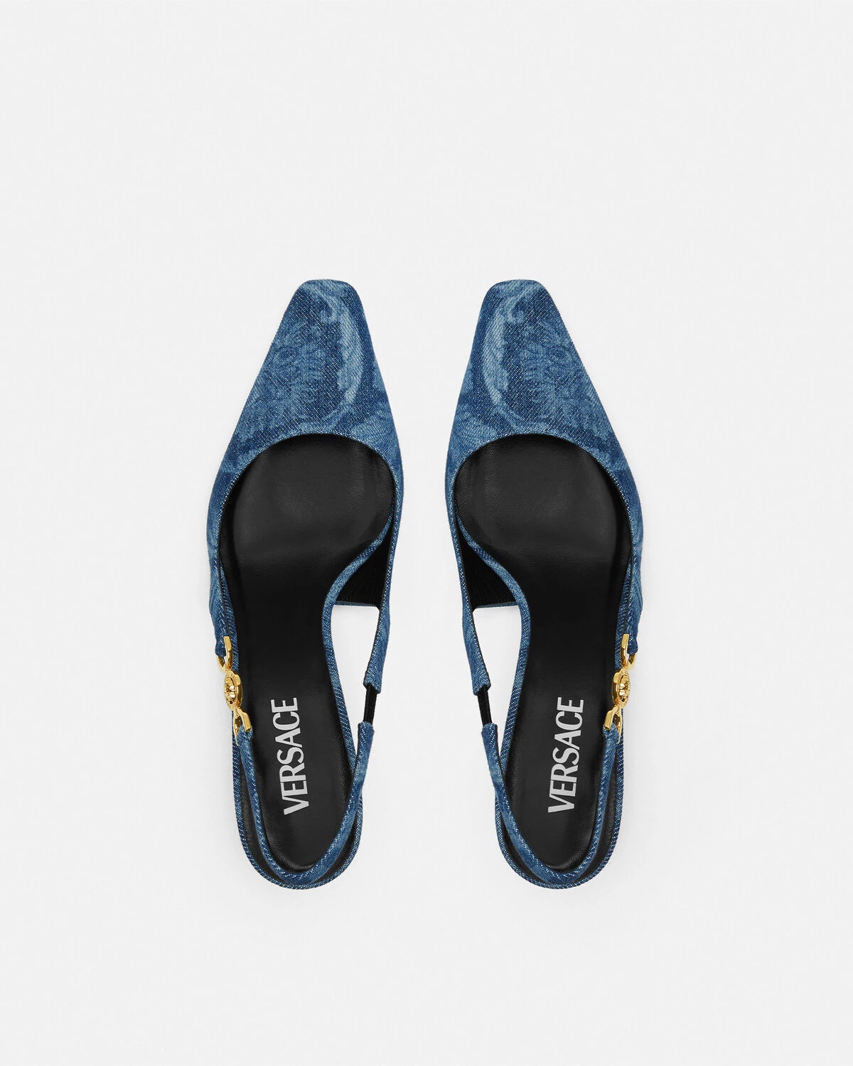パンプス VERSACE Embroidered Denim Pumps VERSACE Embroidered denim pumps | gebnegozionline | REVERSIBLE