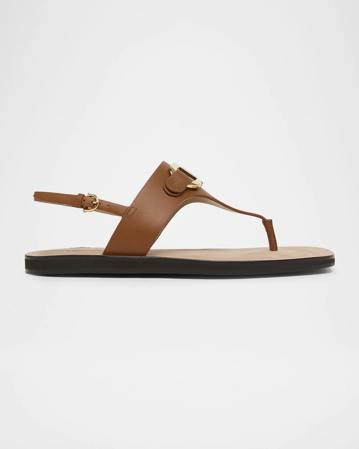 Siriana Gancio Leather Thong Sandals - 1