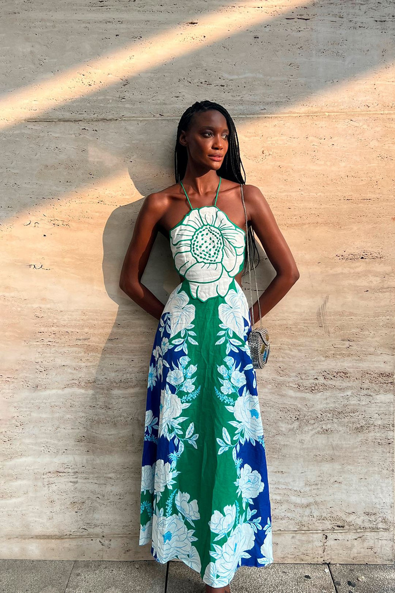 Soft Garden Flower Maxi Dress 1