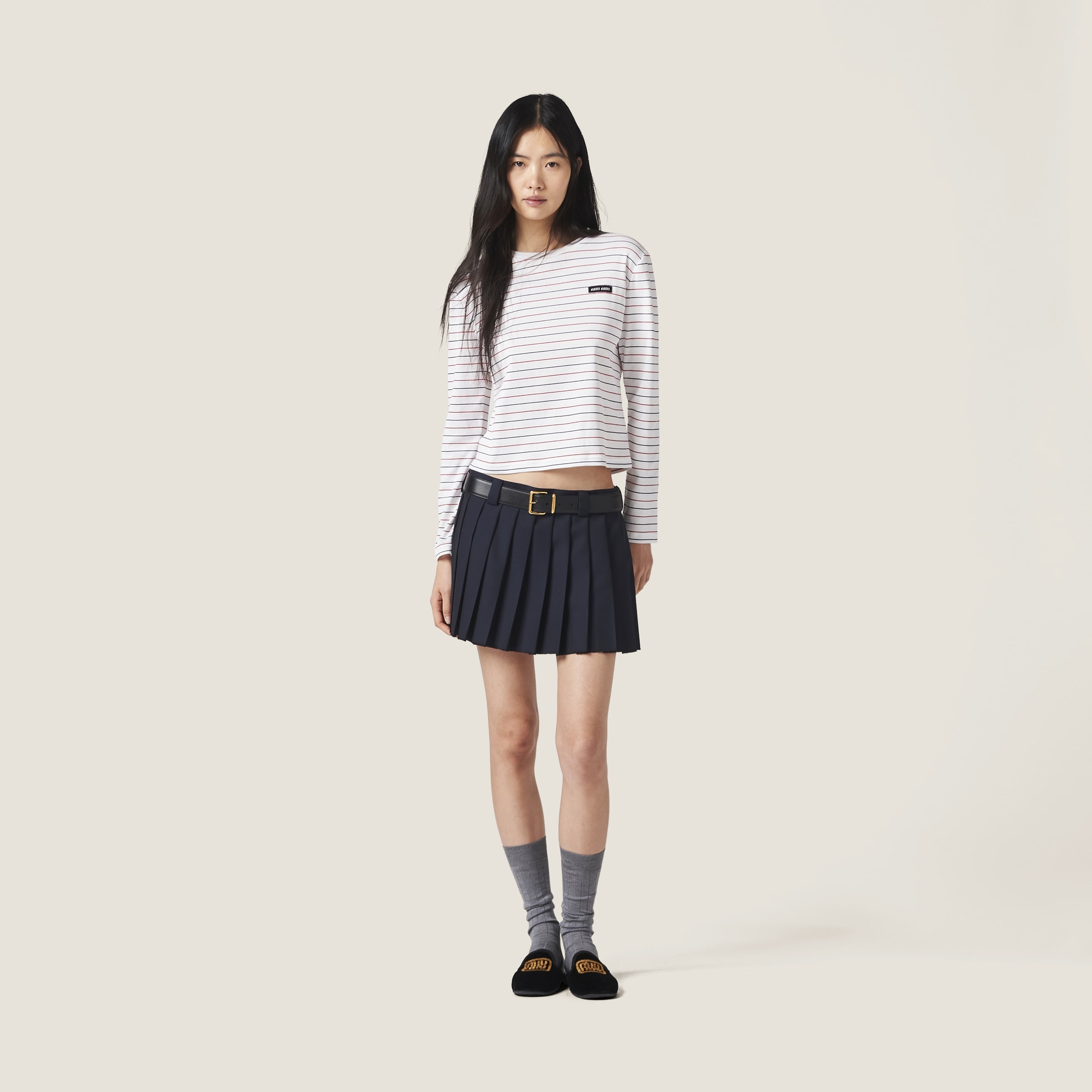 Miu Miu Long-sleeved cotton jersey T-shirt | REVERSIBLE