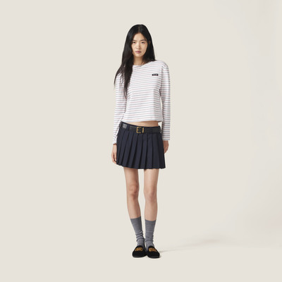 Miu Miu Long-sleeved cotton jersey T-shirt outlook