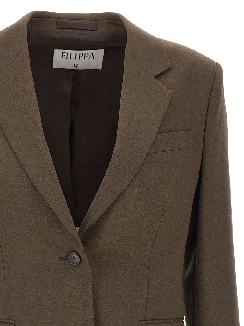 Delilah padded-shoulder two-button blazer 4