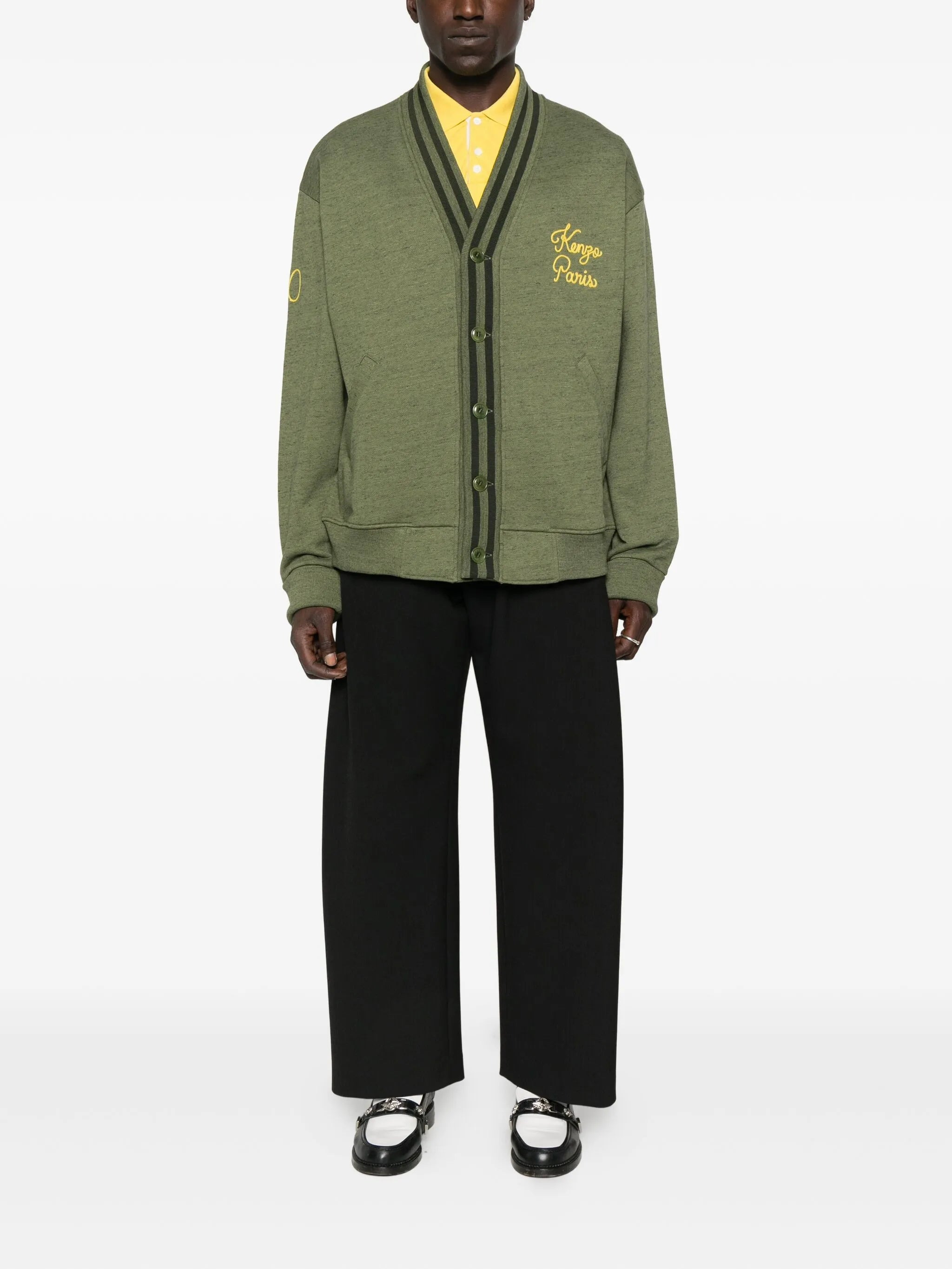 Kenzo Paris Chainstitch-embroidered V-neck Cardigan - 2