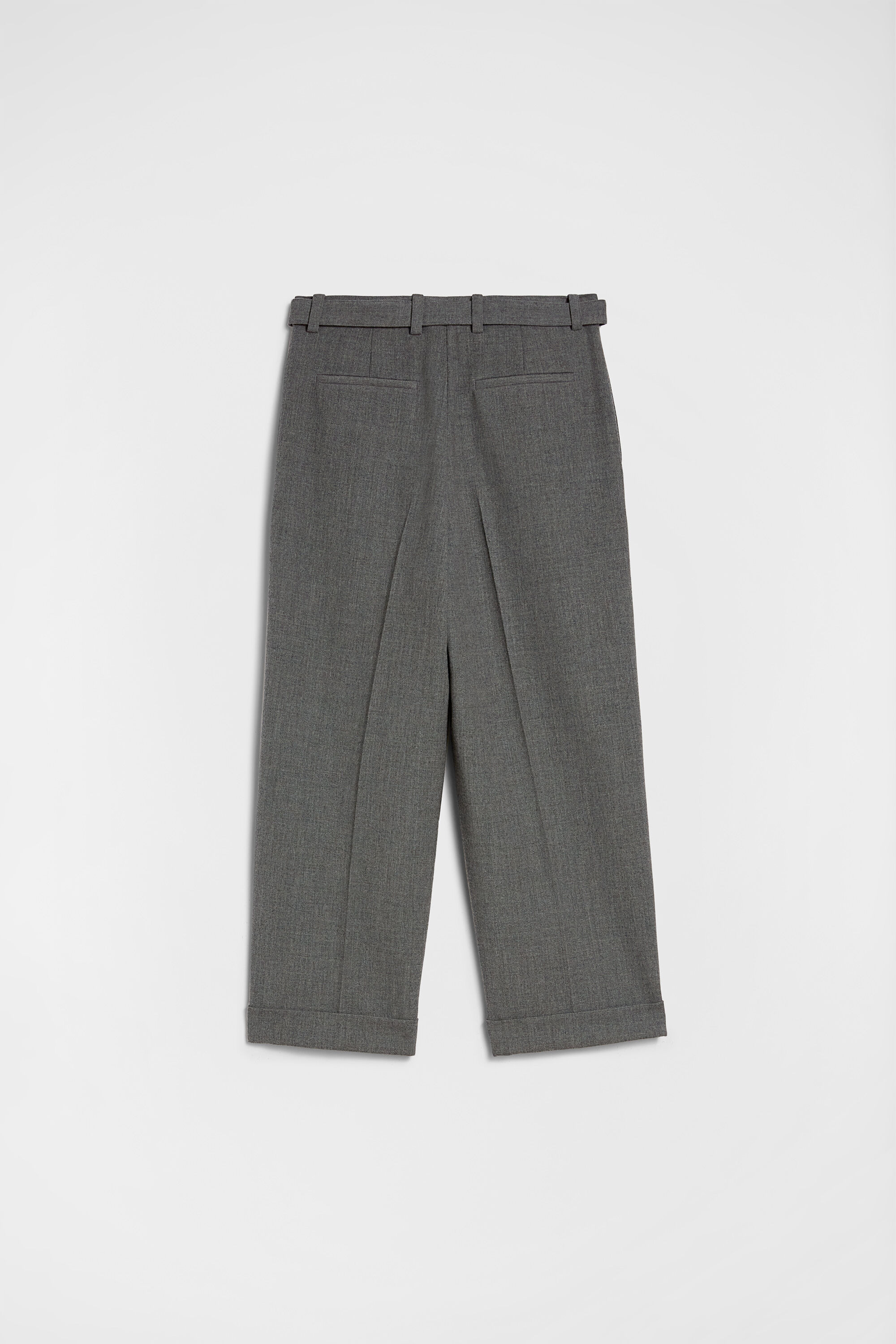 Wool Canvas Belted Trousers - 4