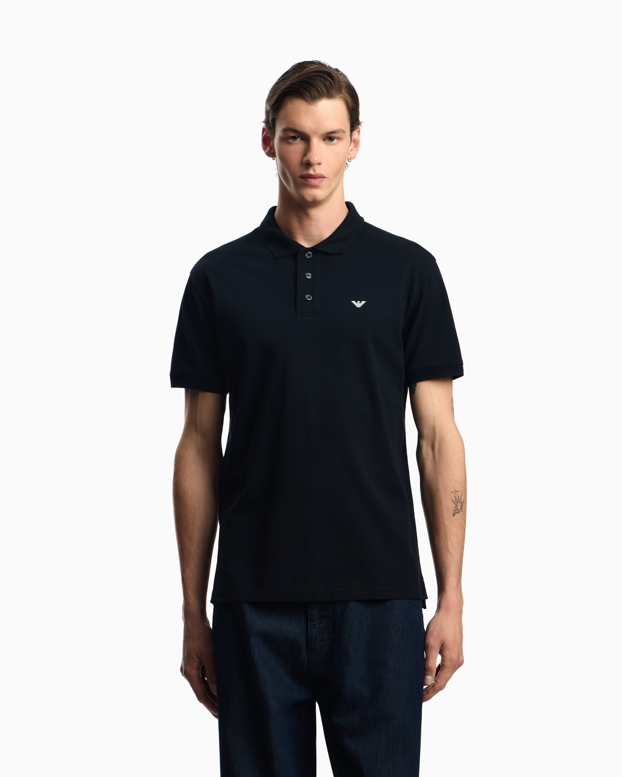 MERCERISED PIQUÉ POLO SHIRT WITH MICRO EAGLE - 4