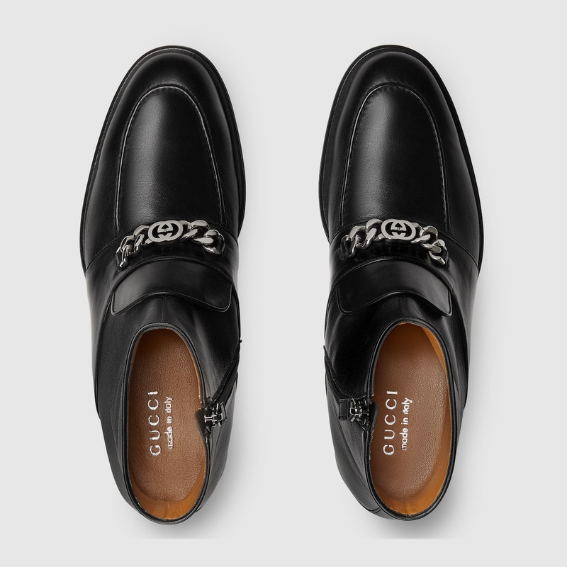 Men's bootie with Interlocking G chain 5