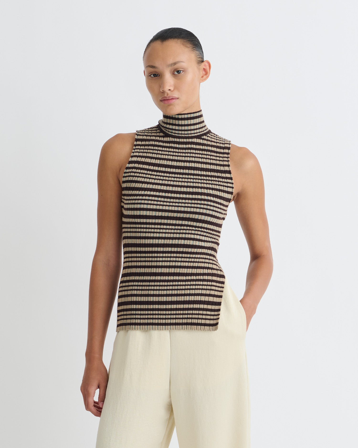 Fine Merino Rib Sleeveless Top - 5