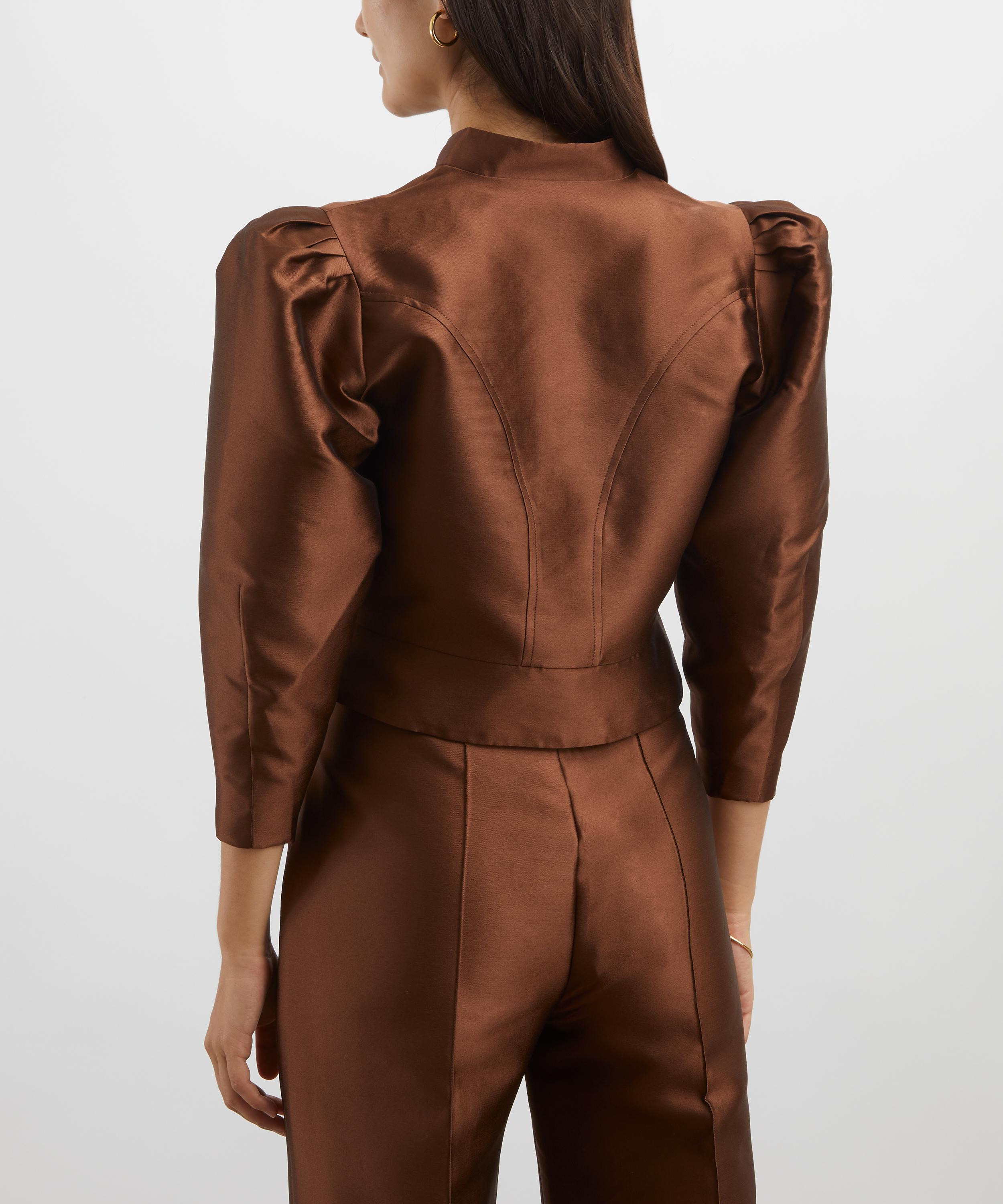 Amoako Cappuccino Silk-Blend Jacket - 4