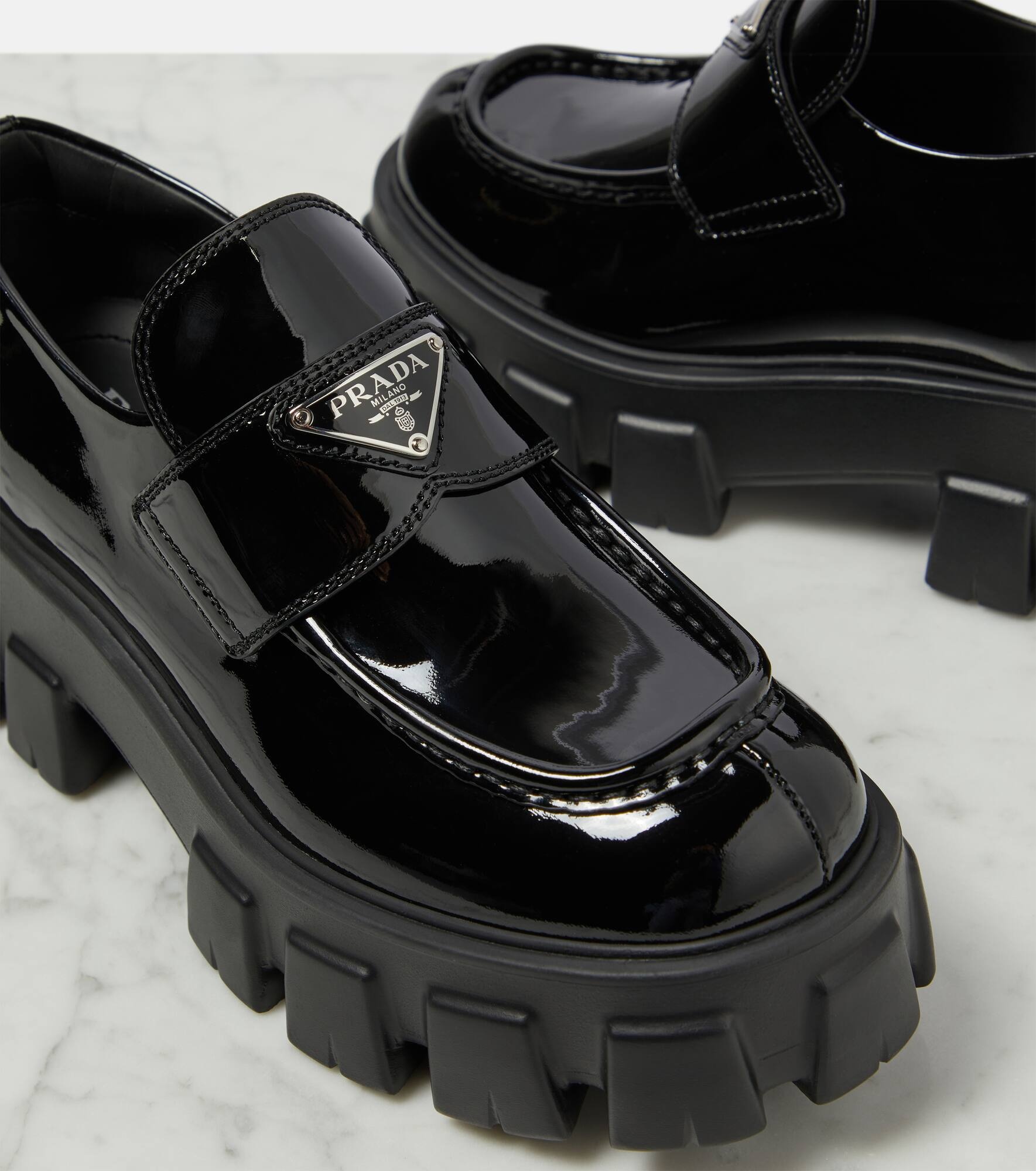 Monolith leather platform loafers - 6