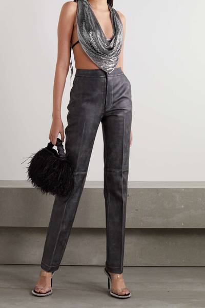 Alexander Wang Cropped draped chainmail halterneck top outlook