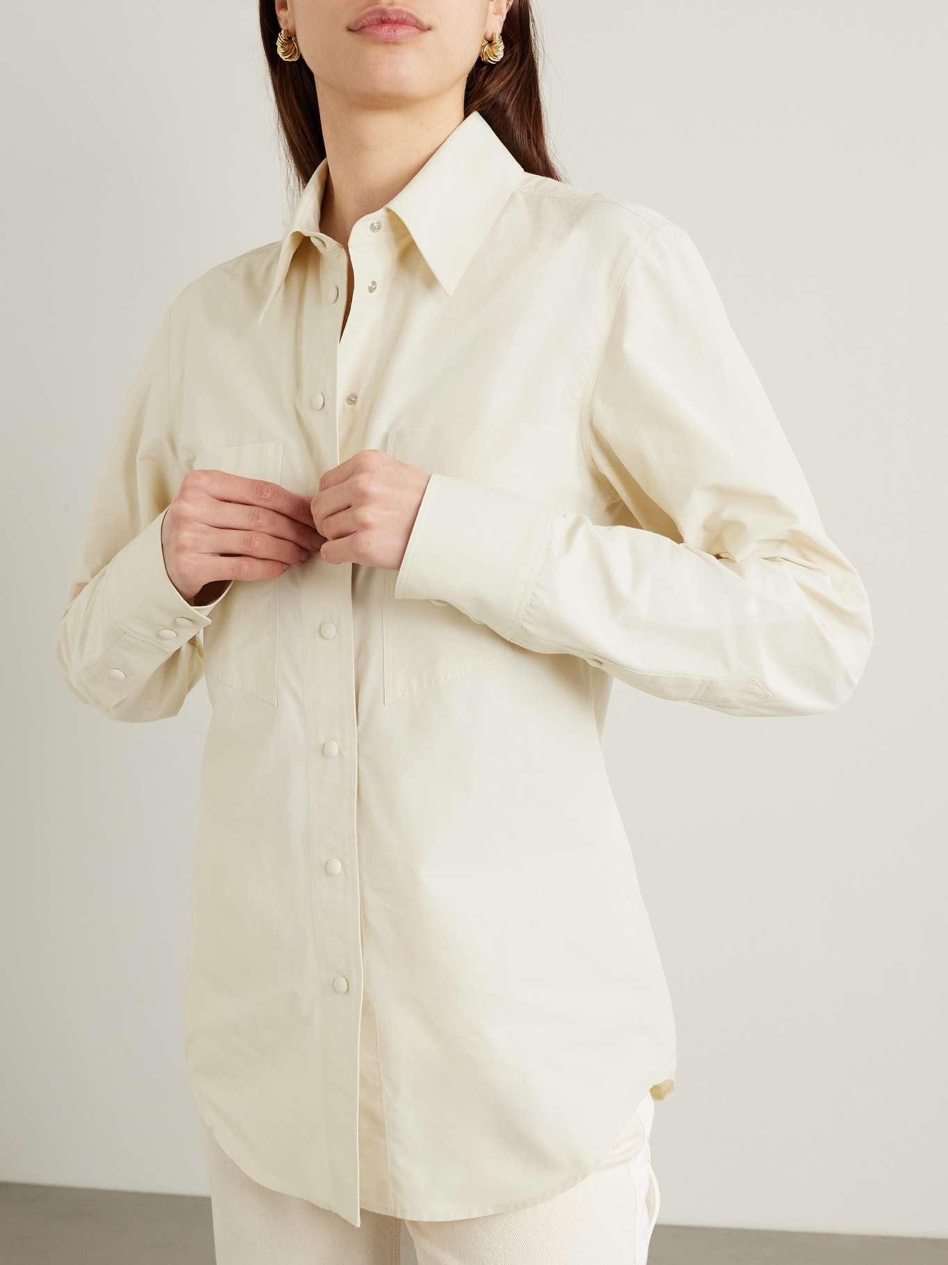 + NET SUSTAIN organic cotton-blend poplin shirt - 3