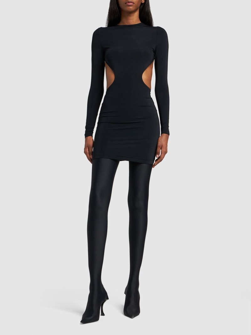 BALENCIAGA Cut out nylon blend mini dress | luisaviaroma