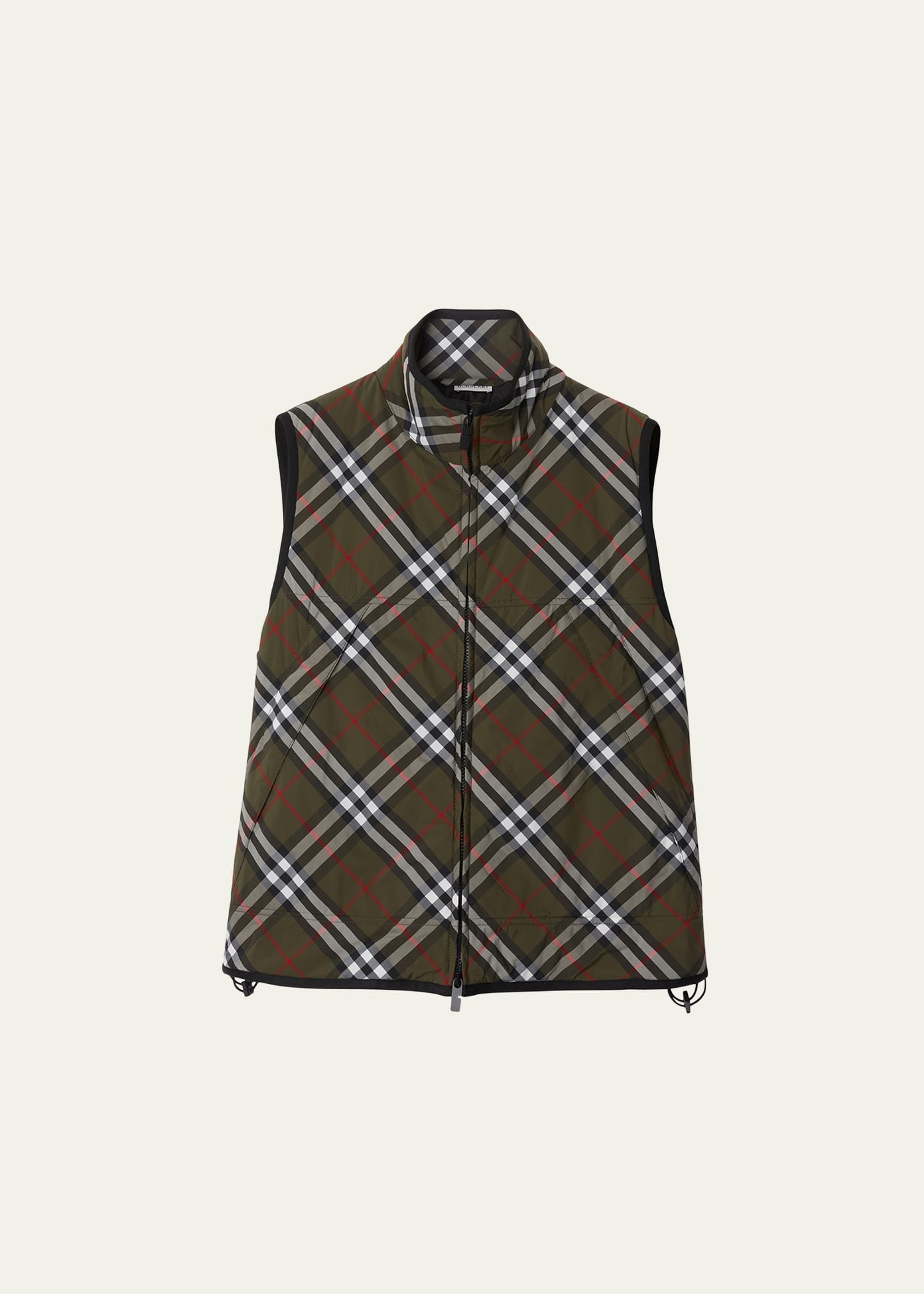 Men's Check Nylon Puffer Vest - 1