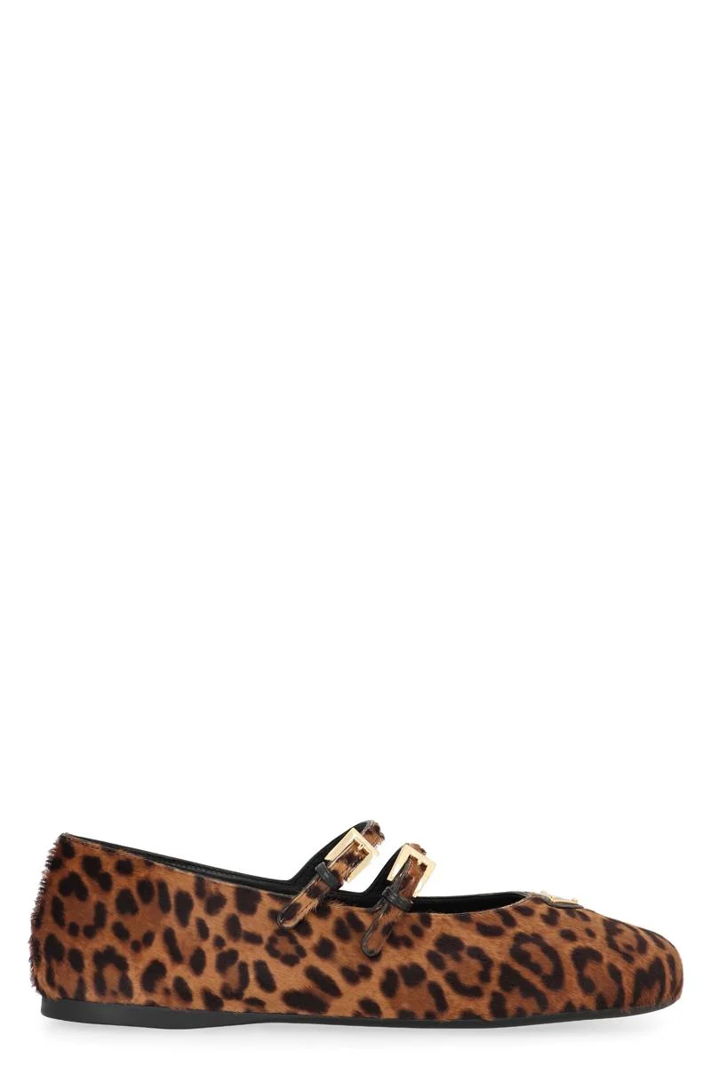 Prada Printed Leather Ballet Flats - 1