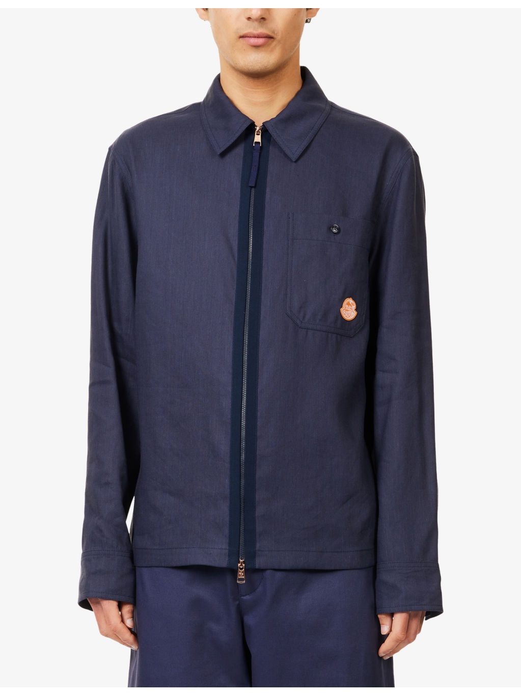 Moncler x Gilga Farm By Donald Glover Logo-Patch Linen-Blend Shirt - 3