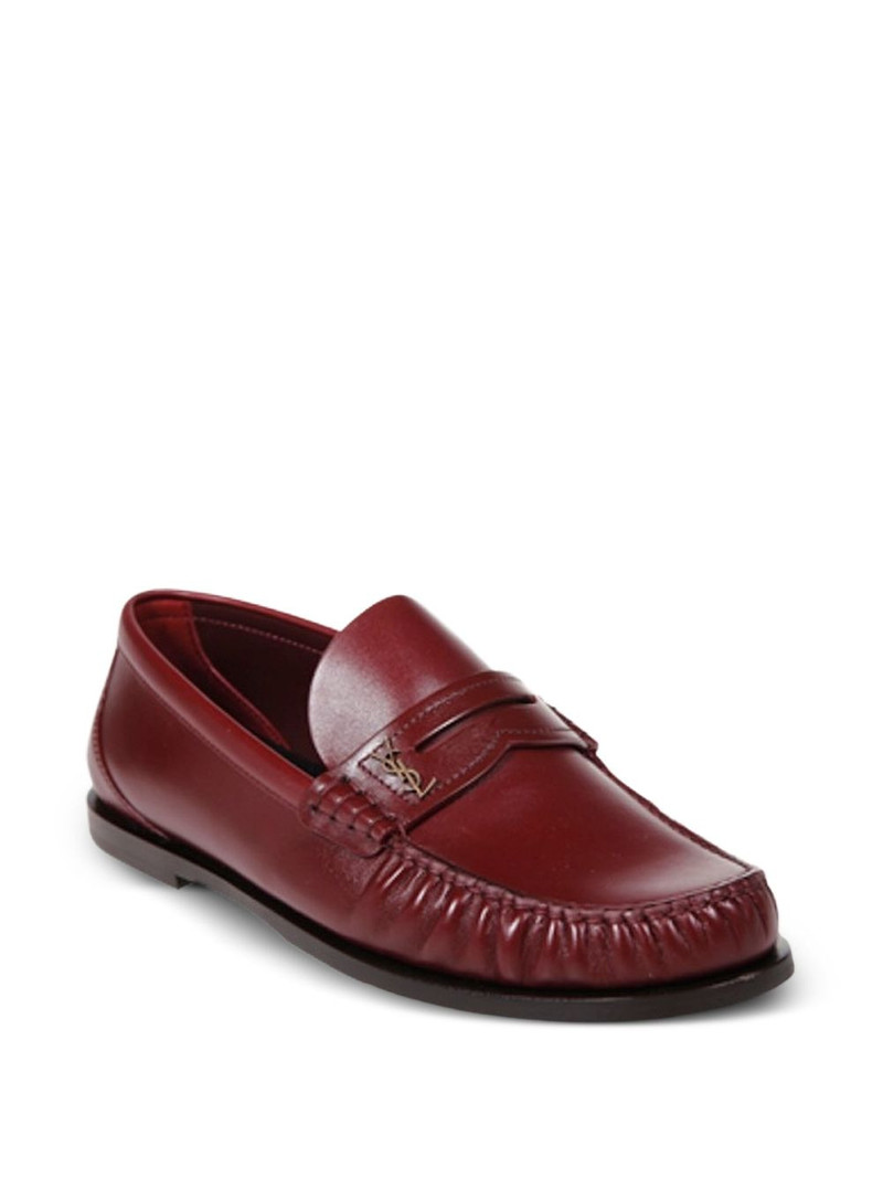 SAINT LAURENT Laurent logo-plaque leather loafers outlook