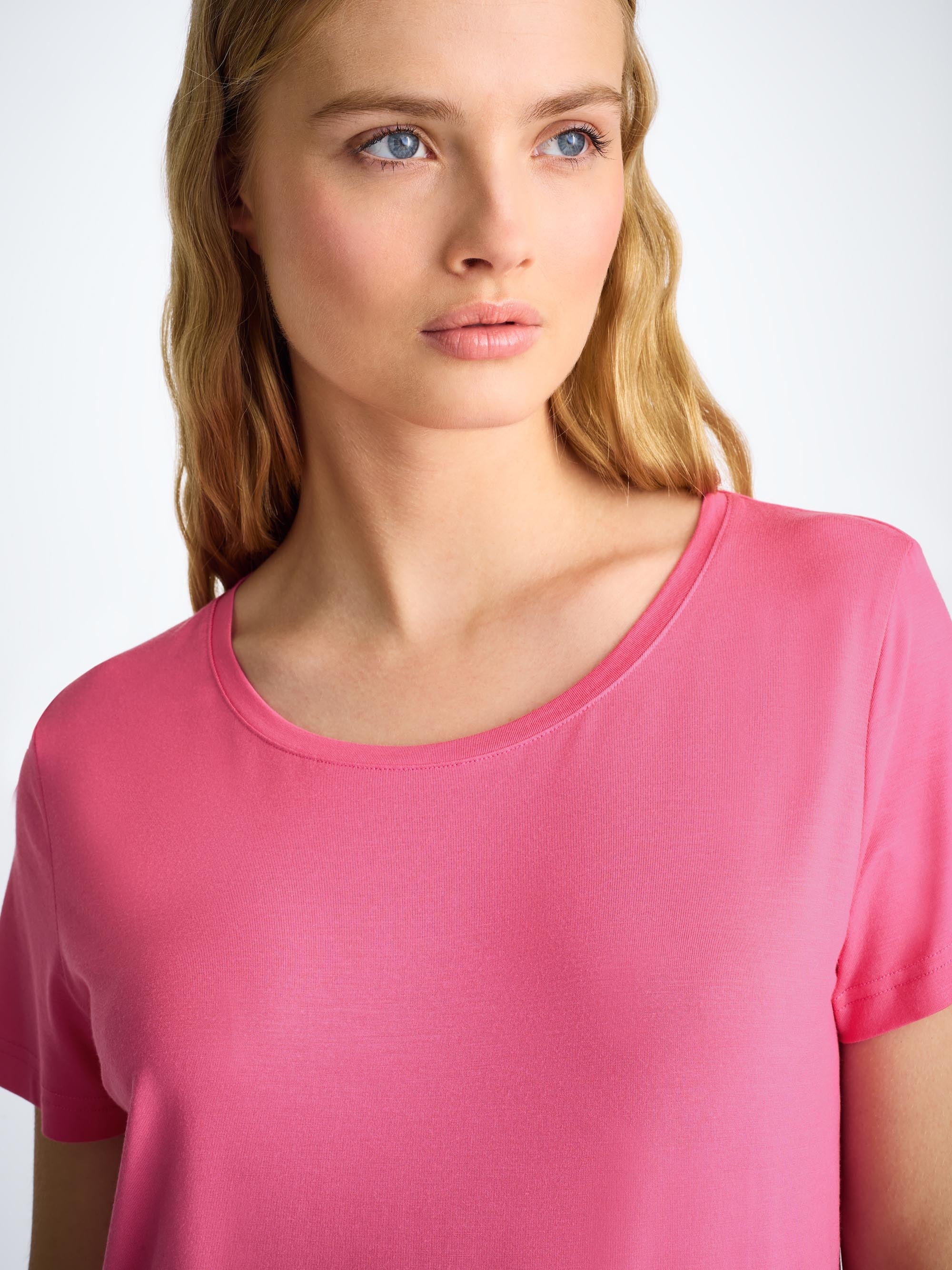 Women's T-Shirt Lara Micro Modal Stretch Flamingo Pink - 5