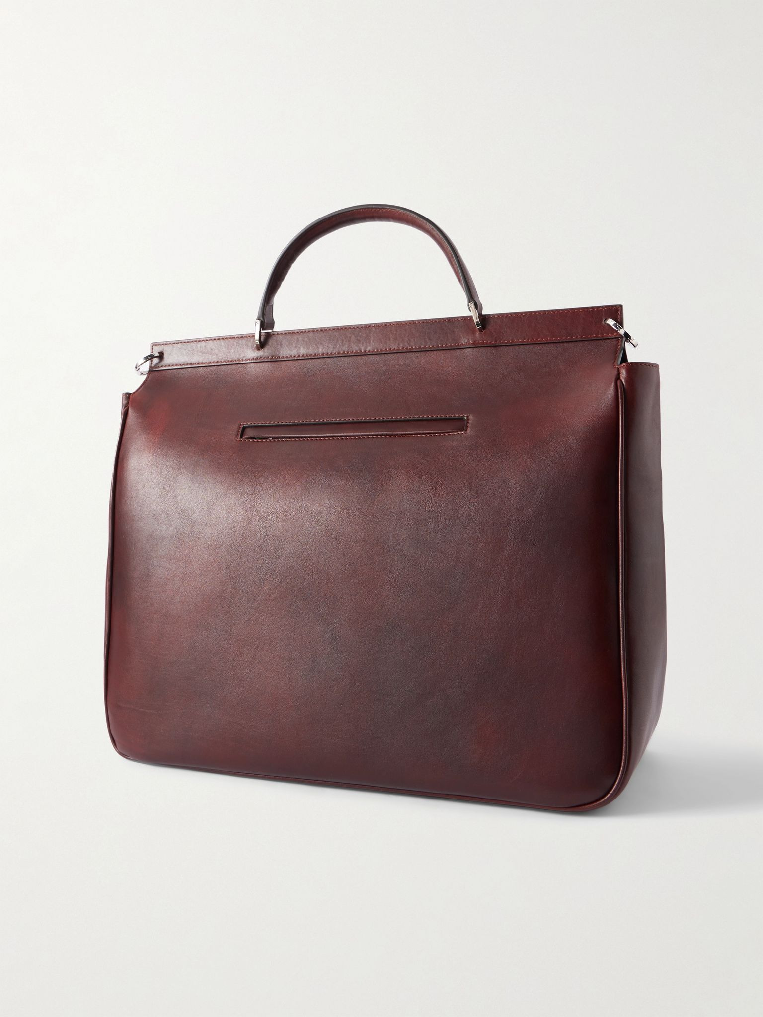 Leather Briefcase Red - 3