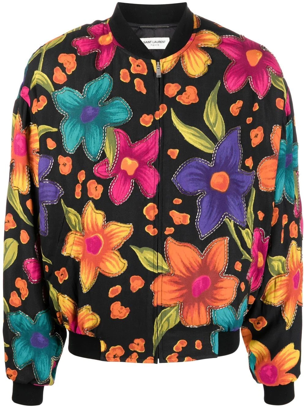 floral-print bomber jacket - 1