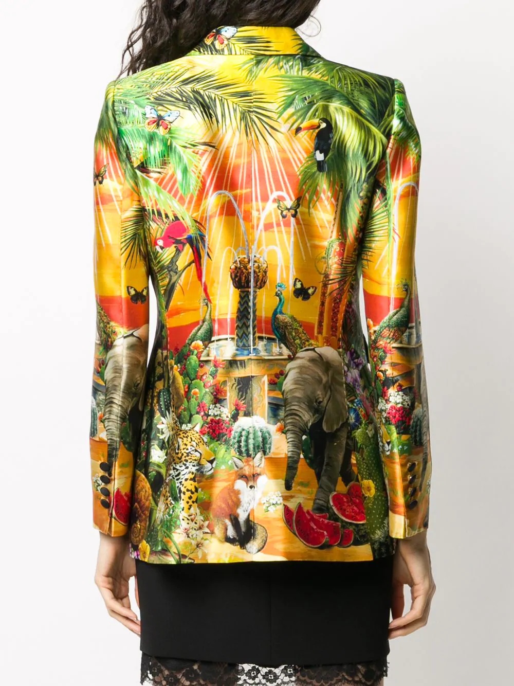 jungle-print single-breasted blazer - 4