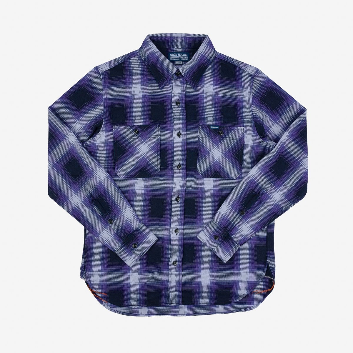 IHWF-001 9oz Selvedge Ombré Check Work Shirt - Purple - 1