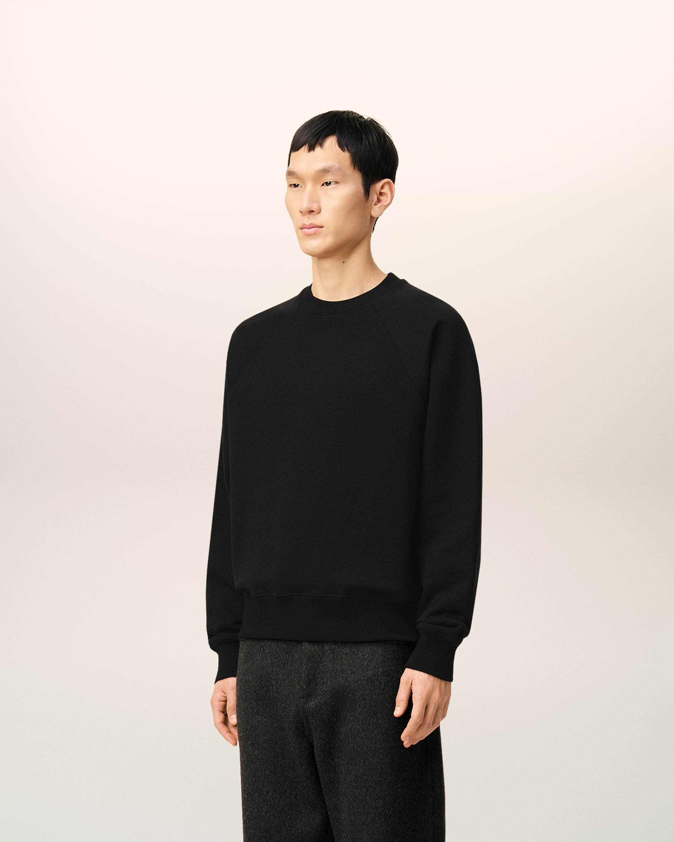 BLACK COTTON AMI DE COEUR SWEATSHIRT - 6