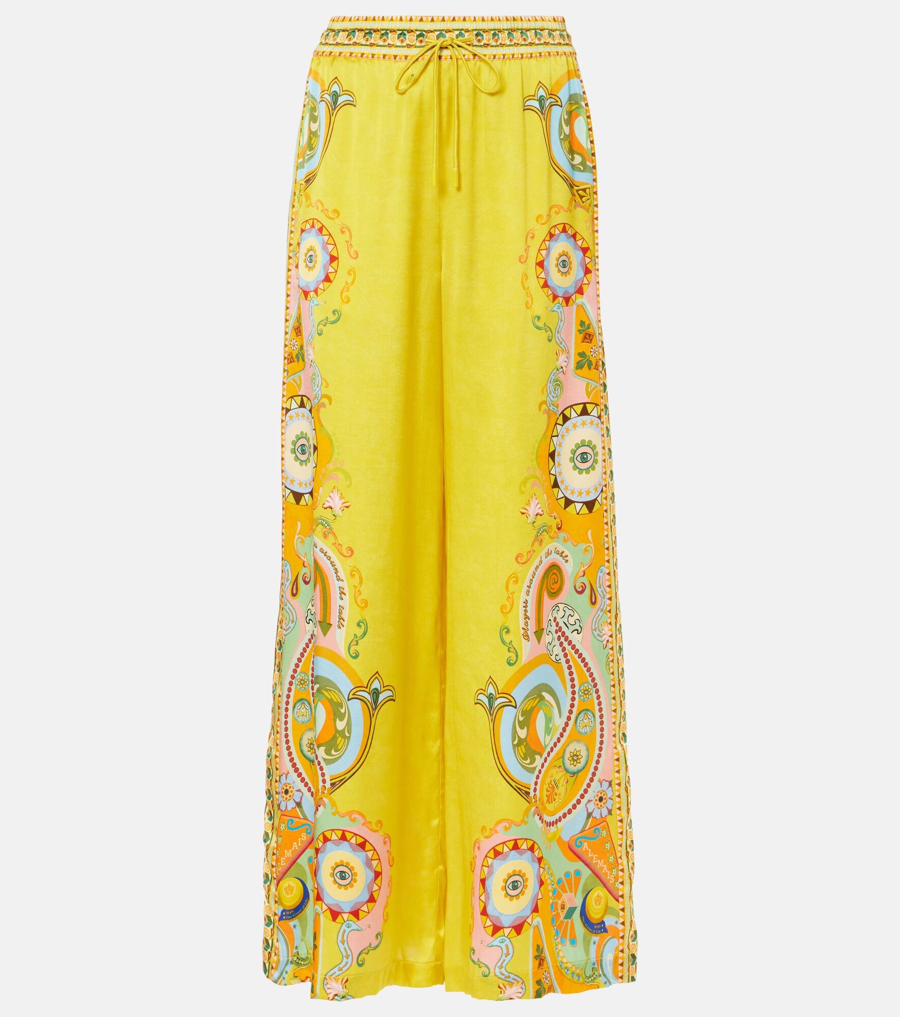 Pinball printed silk wide-leg pants - 1