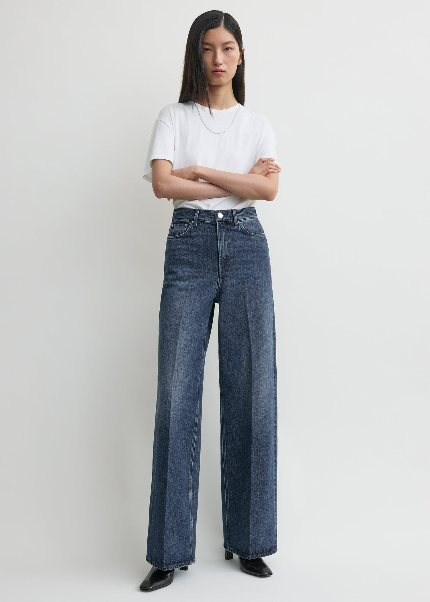 Wide leg denim dark blue - 3