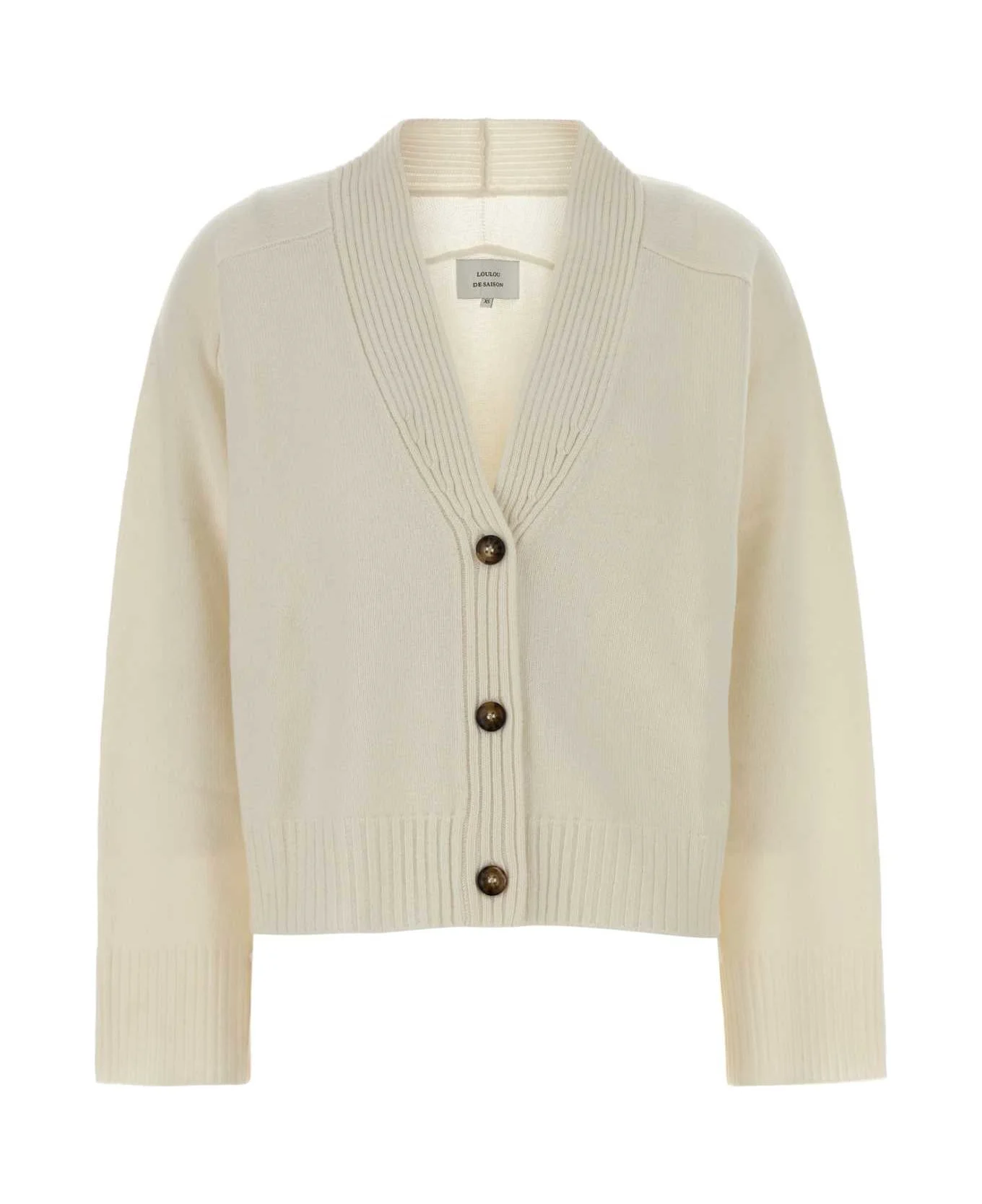 Ivory Cashmere Oversize Kaia Cardigan - 1