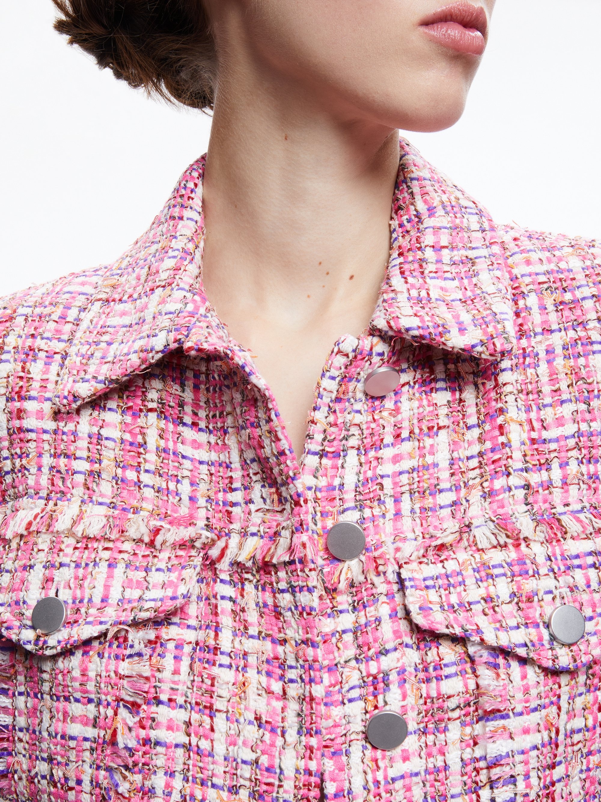 CHLOE TWEED CROPPED JACKET - 5