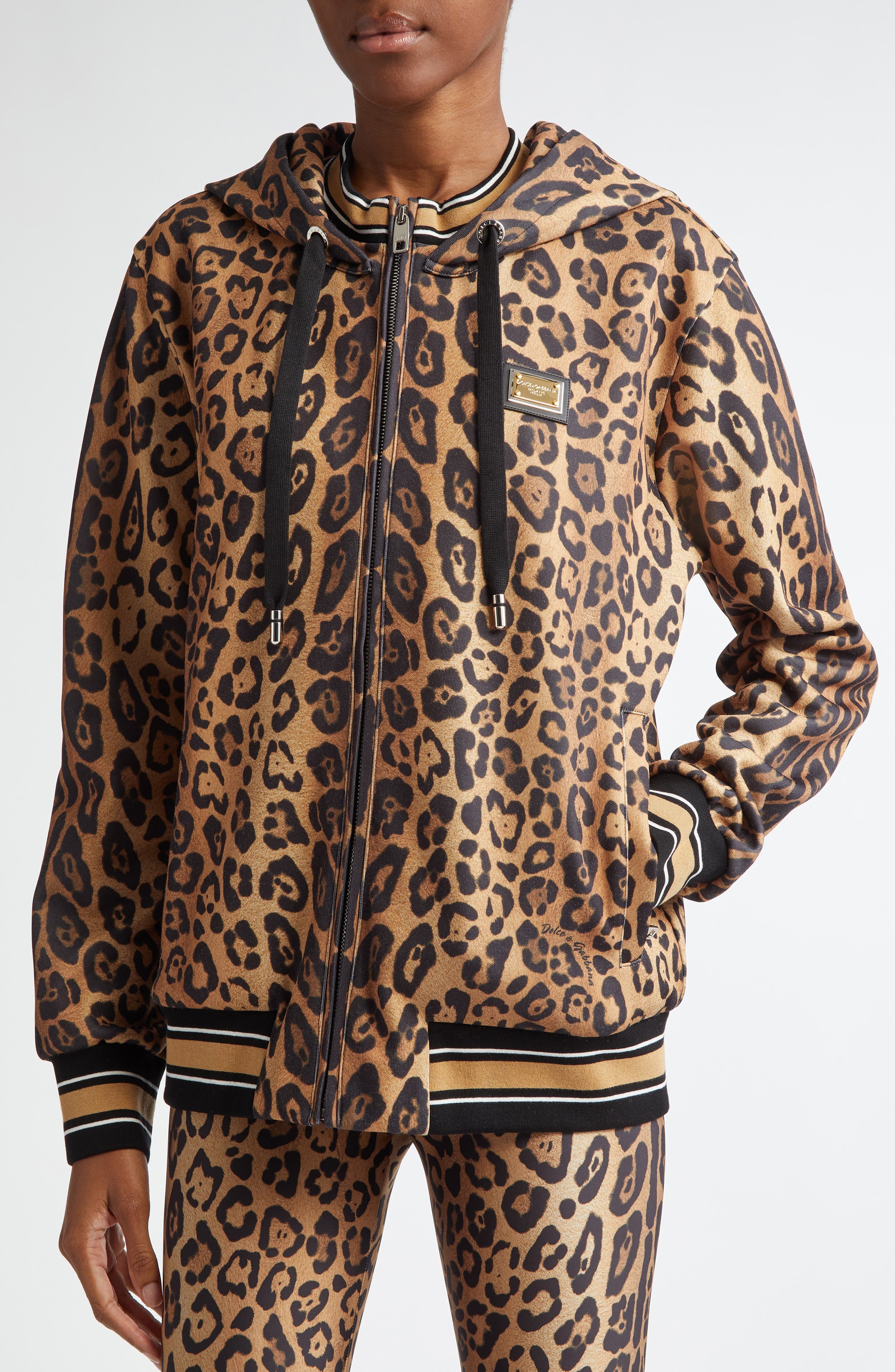 Dolce&Gabbana Leopard Print Logo Bra Top at Nordstrom - 5