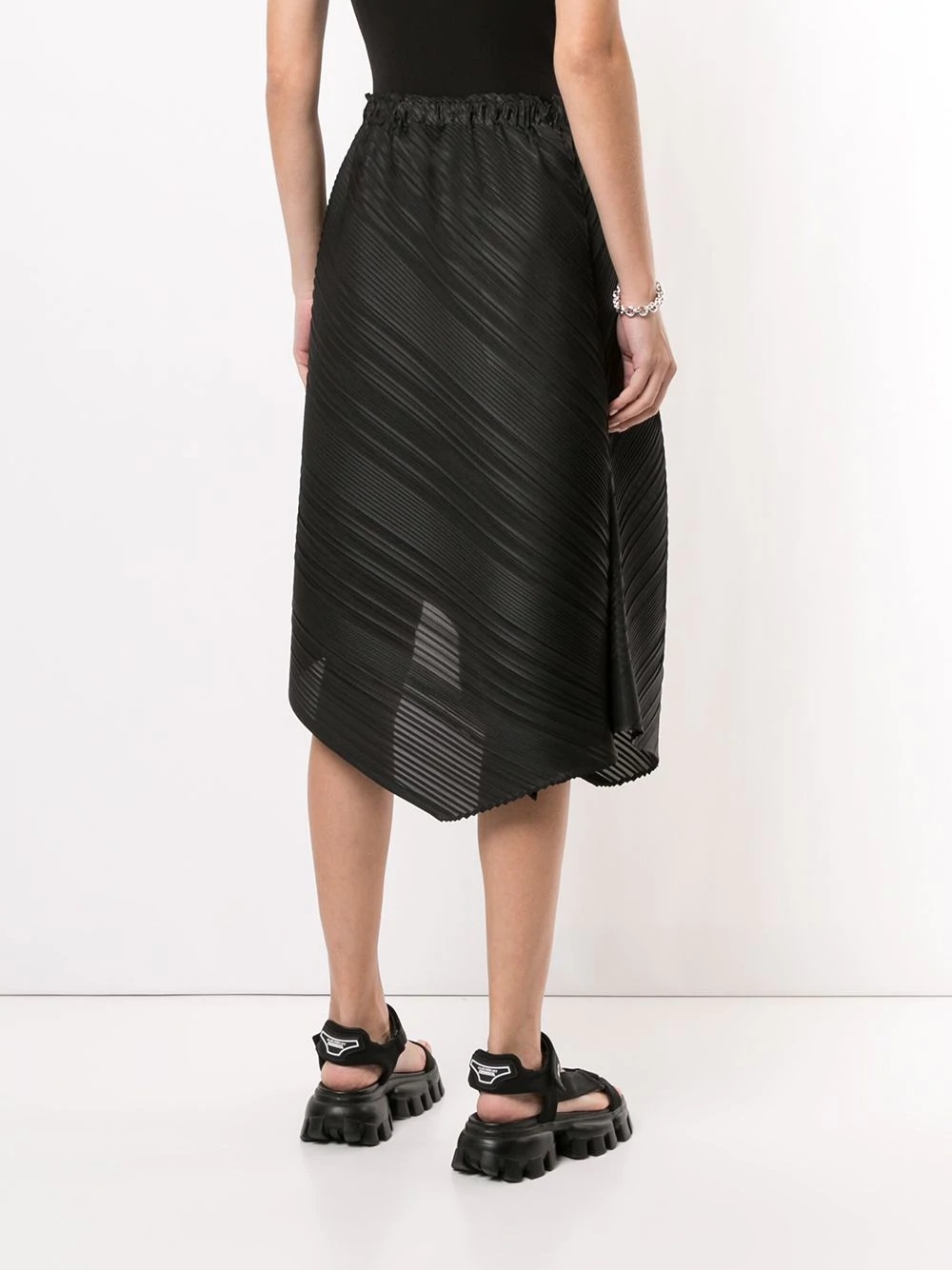 asymmetrical pleated midi skirt - 4