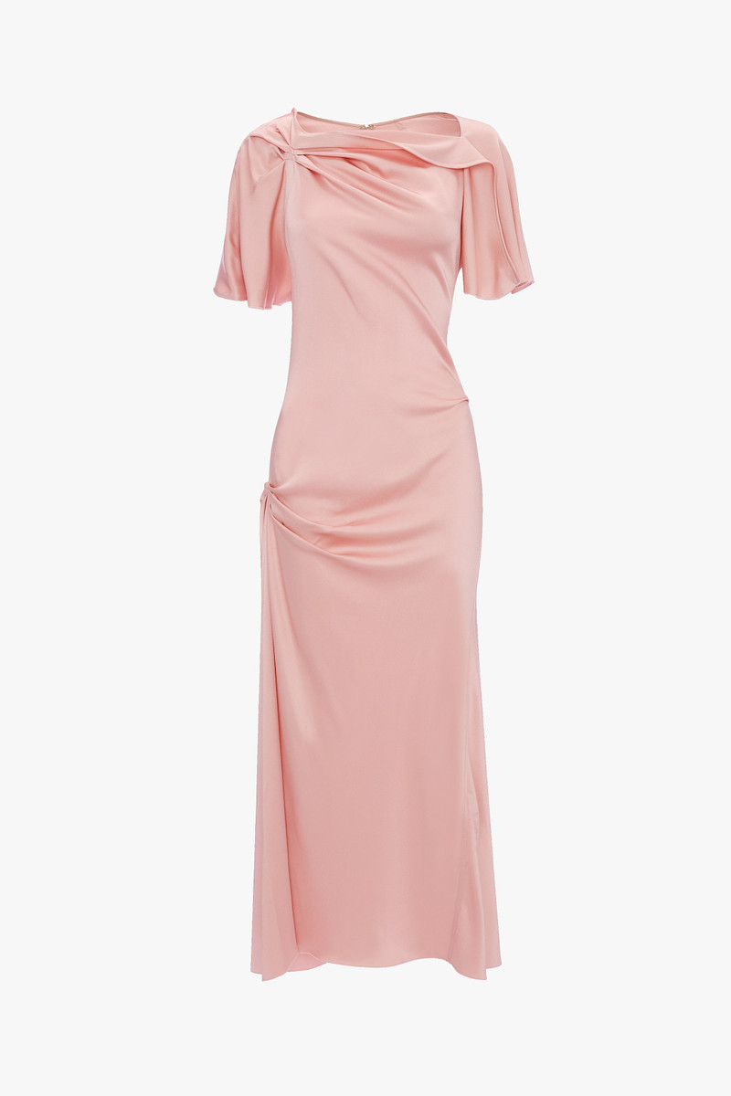 Cap Sleeve Dress In Dusty Pink 1