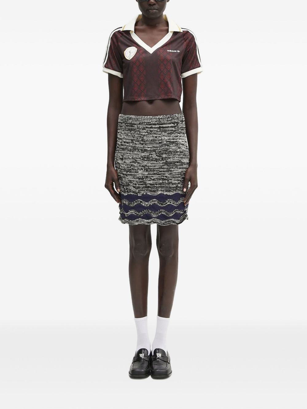 wave-pattern knitted skirt - 2