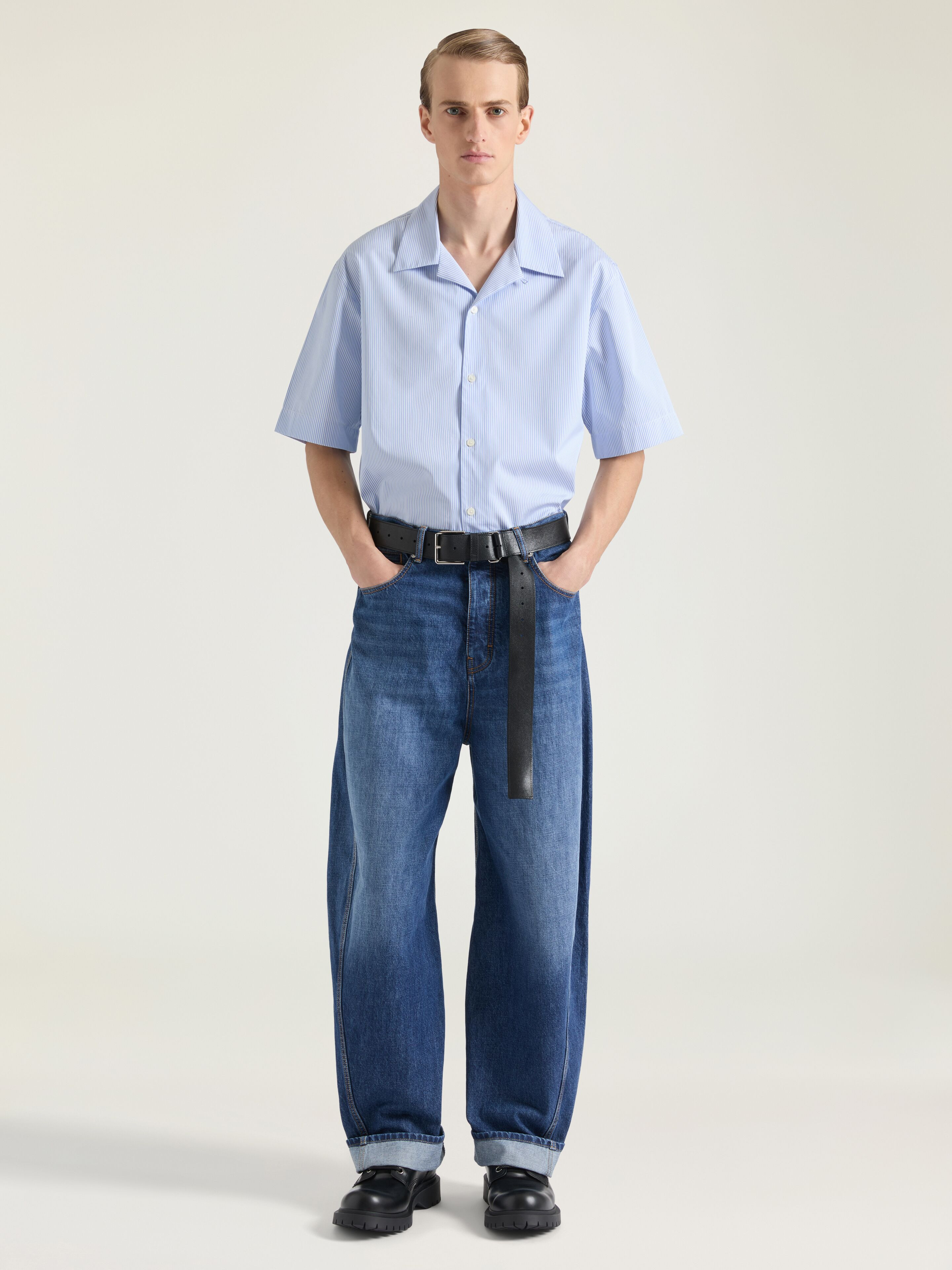 LONG BELT IN GRAINED LEATHER - 2