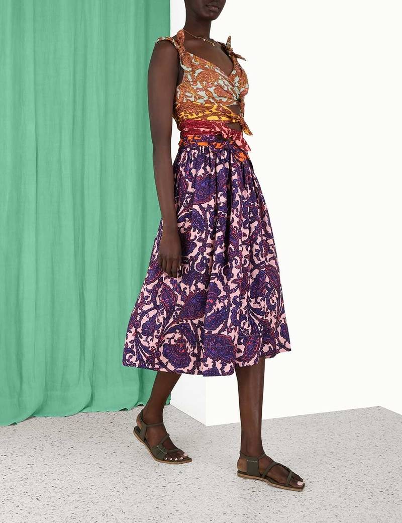 Zimmermann TIGGY BOW MIDI DRESS - 5835DTIGSPP | REVERSIBLE