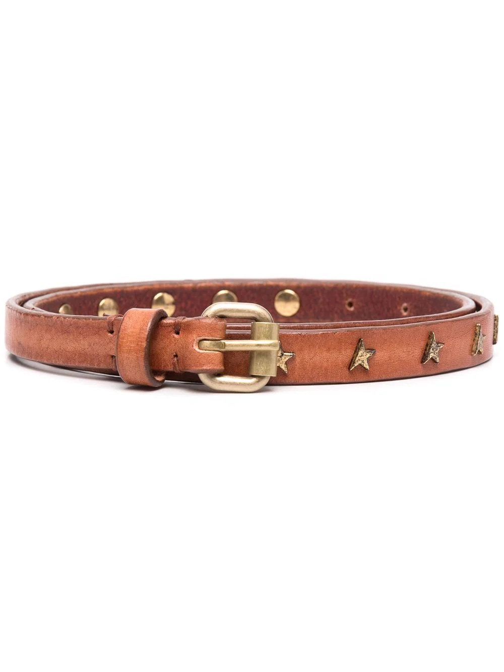 buckle-fastening studded leather belt - 1