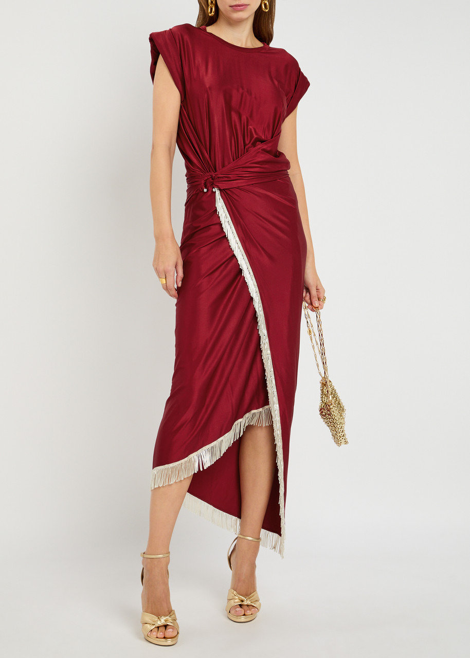 Rabanne Embellished Stretch-satin Midi Dress - 4