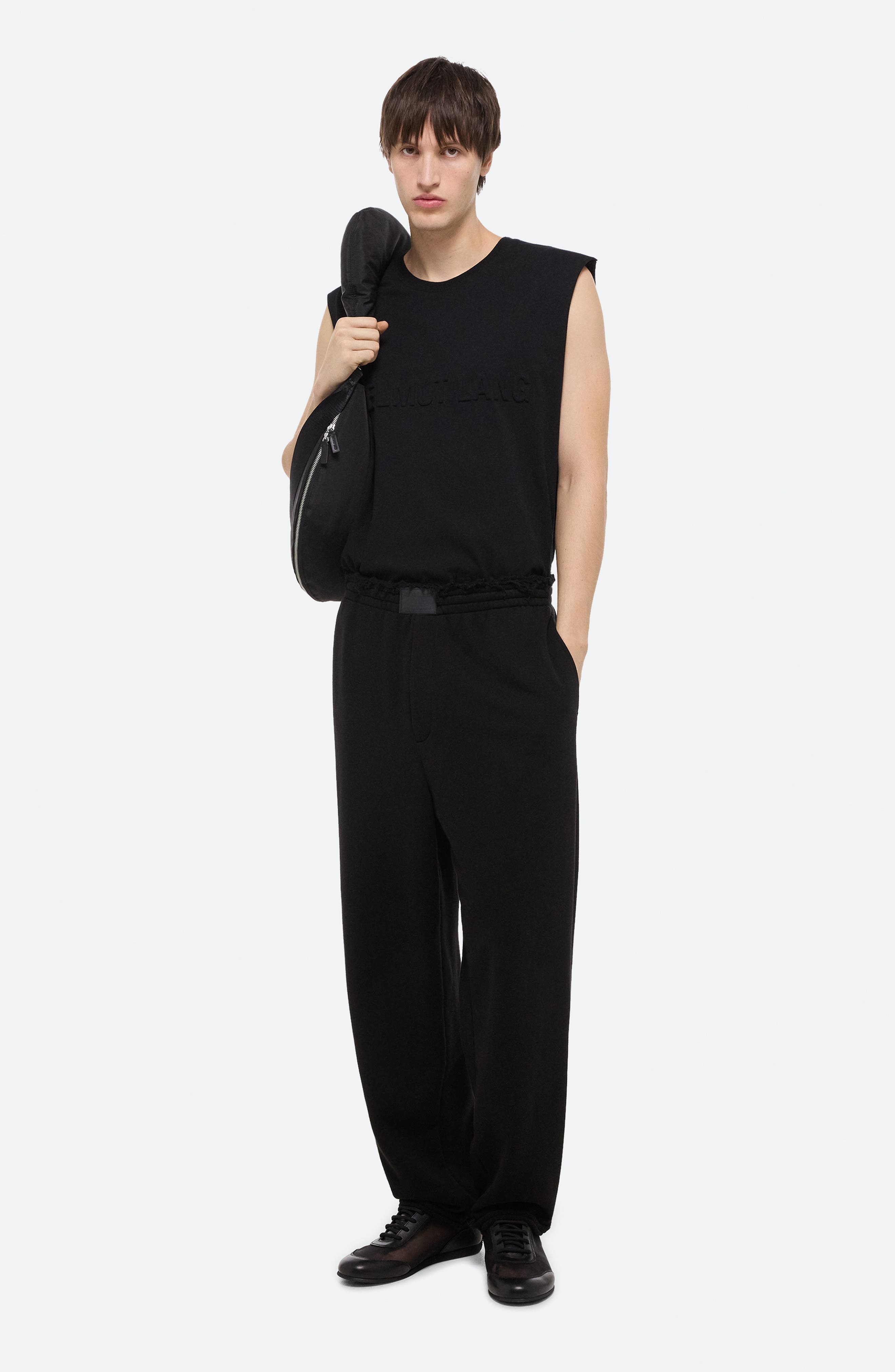 Helmut Lang Minimal Plush Sweatpants in Black - 7