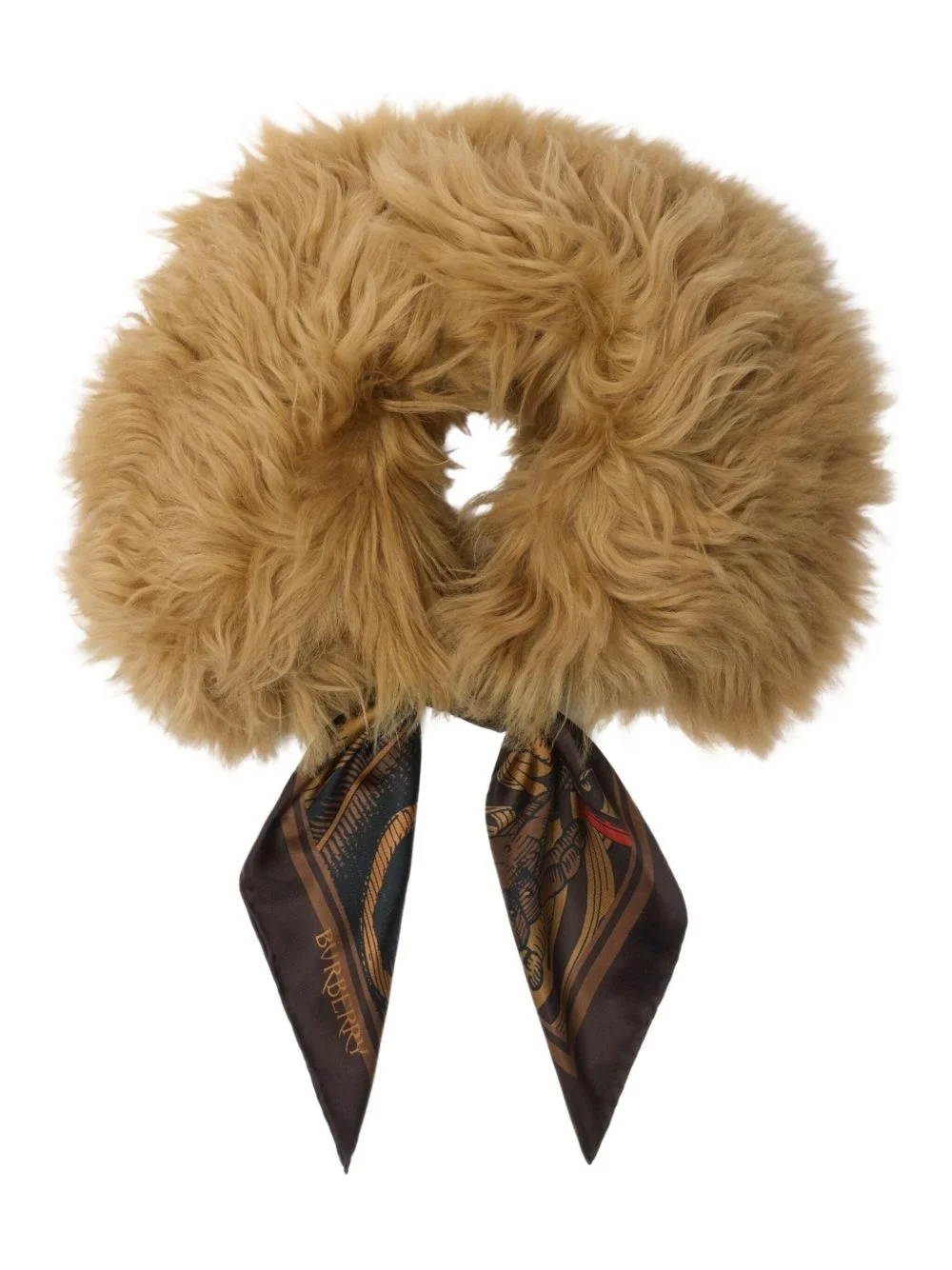 shearling-collar scarf - 1
