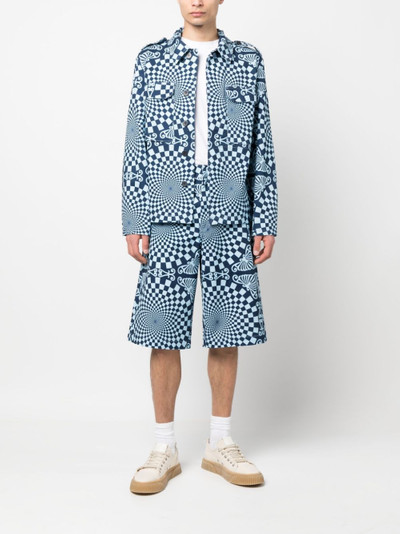 BLUEMARBLE geometric-pattern cotton shirt outlook