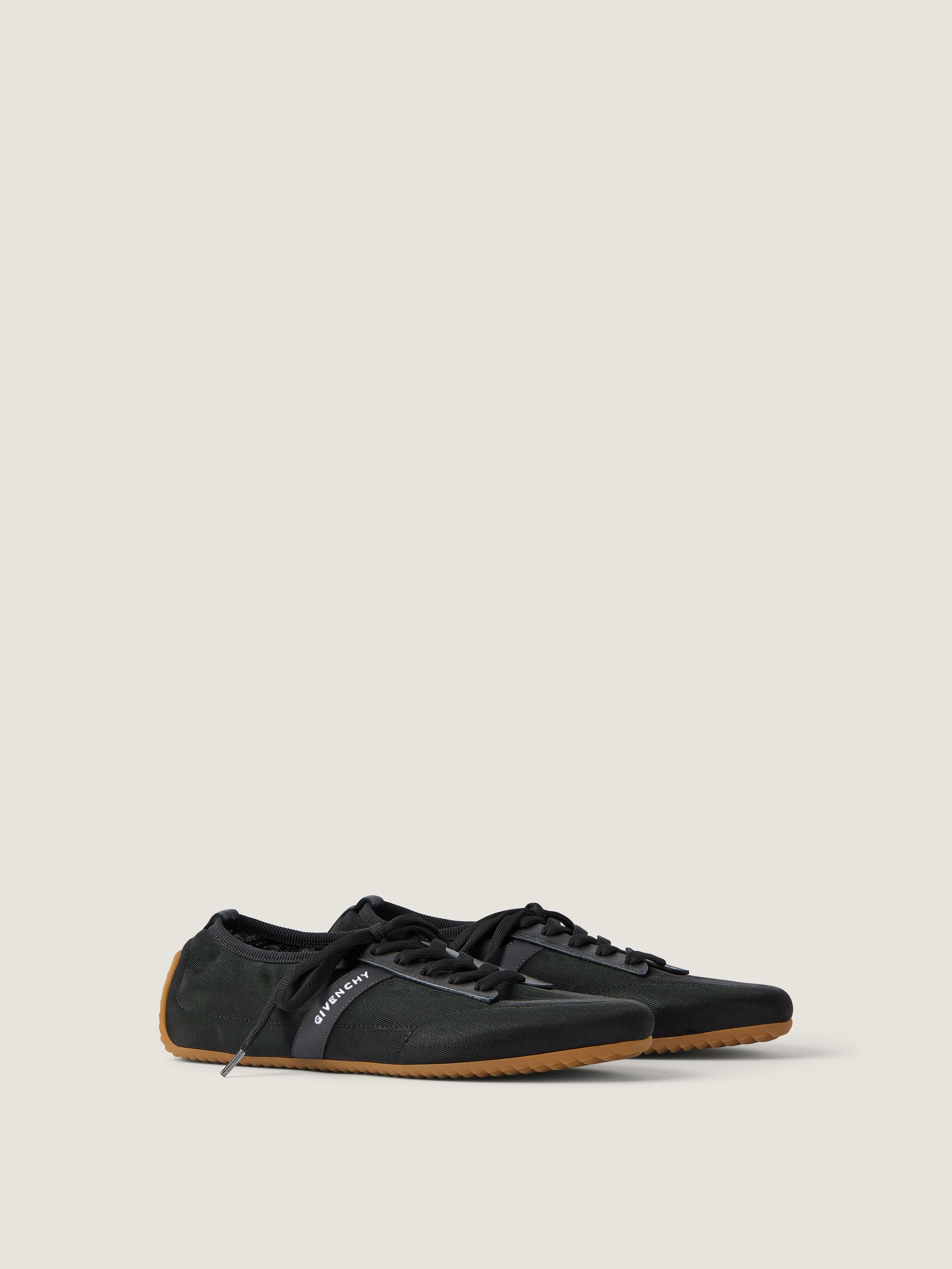 SLIM SNEAKERS IN TRANSPARENT MESH AND LEATHER - 1