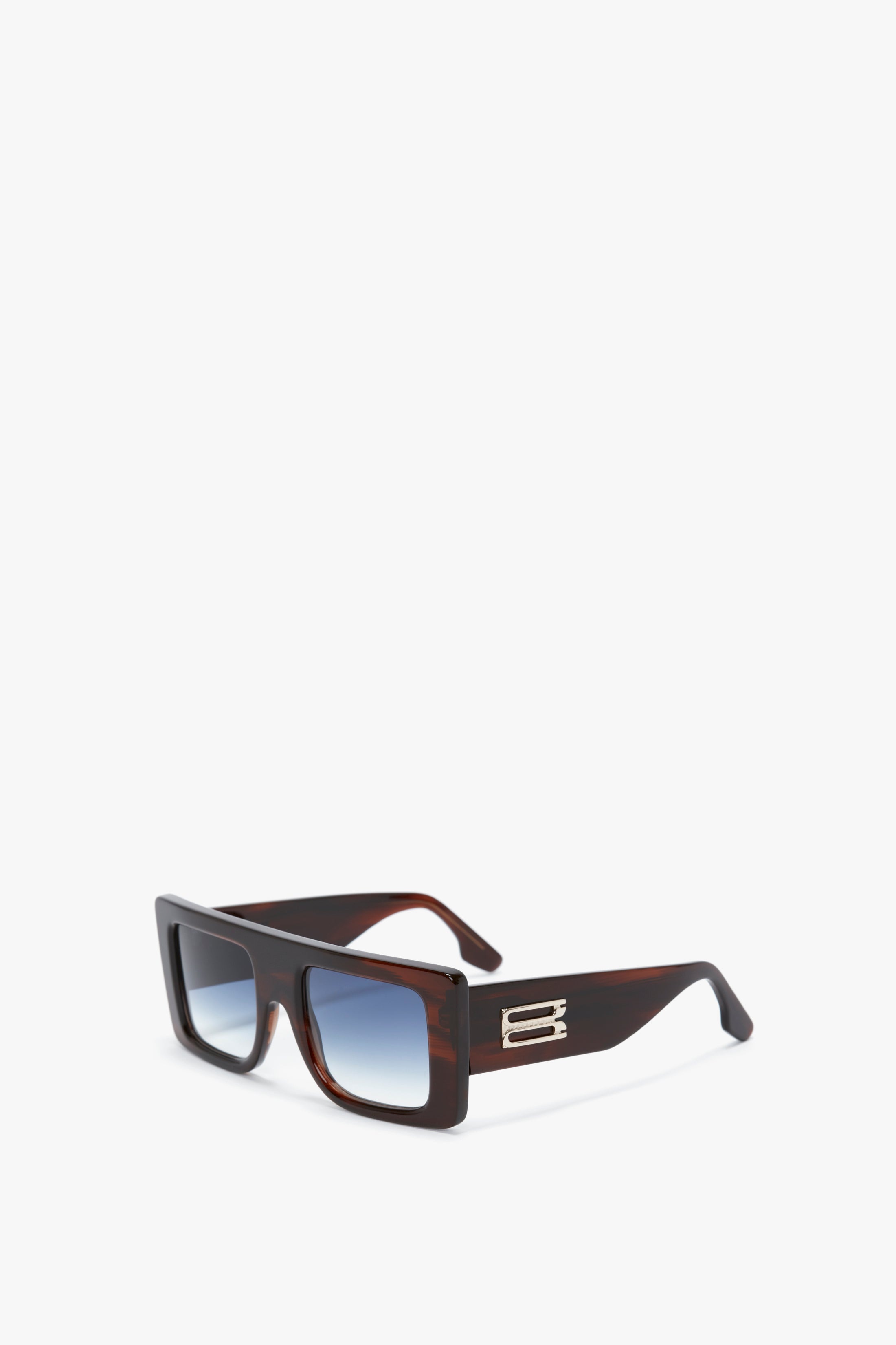 Oversized Frame Sunglasses In Brown Horn - 4