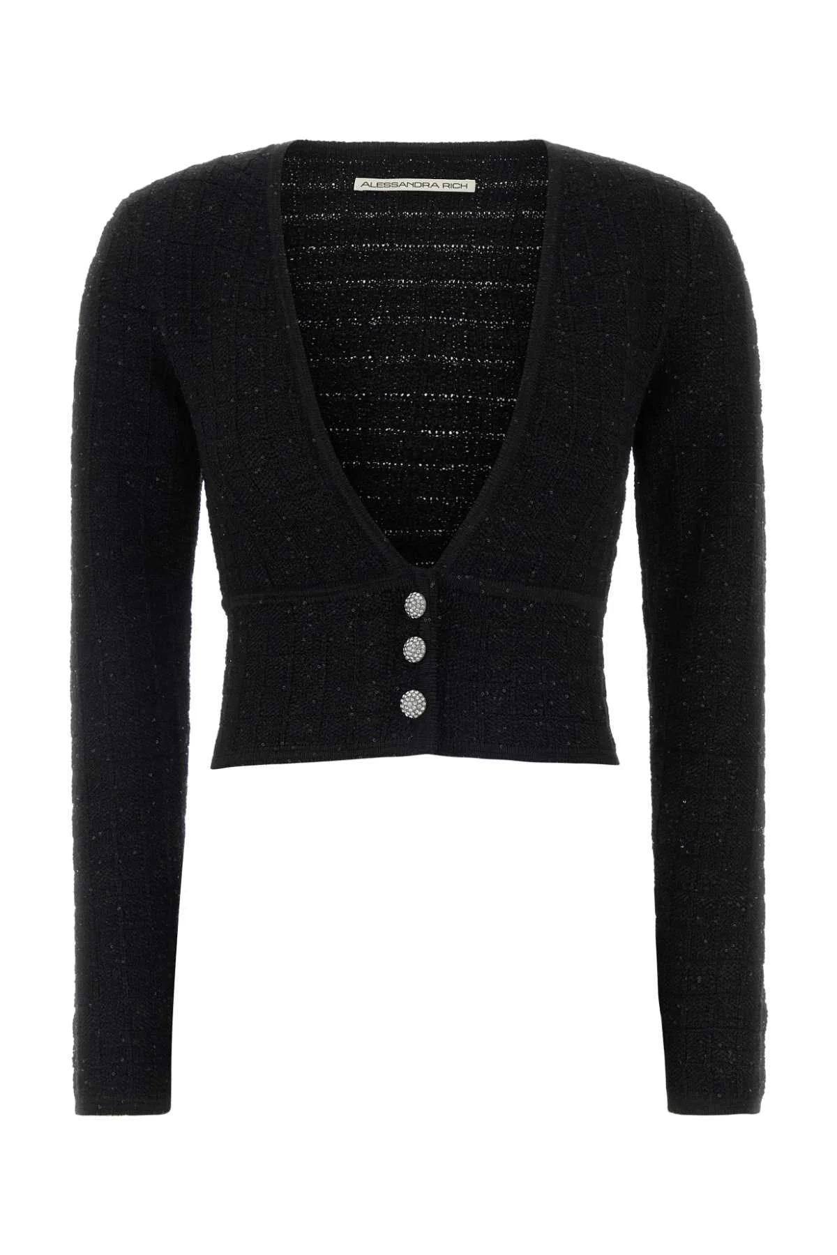 Alessandra Rich Women Black Boucle Cardigan - 1