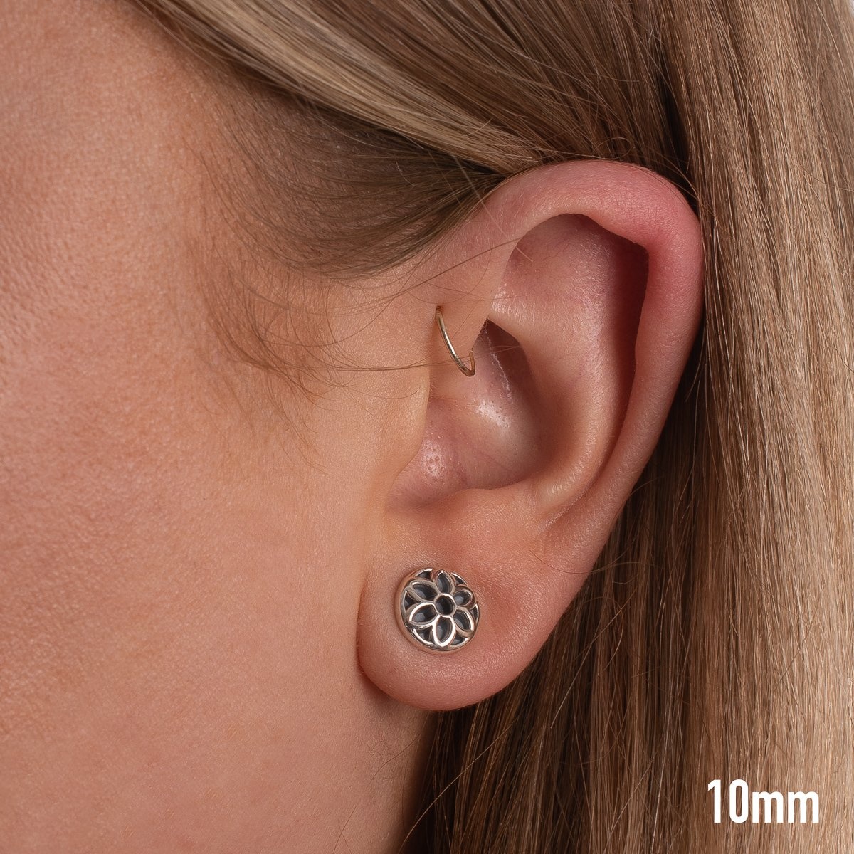 ES-ROS-STUD GOOD ART HLYWD Rosette Stud Earring - Sterling Silver - 3