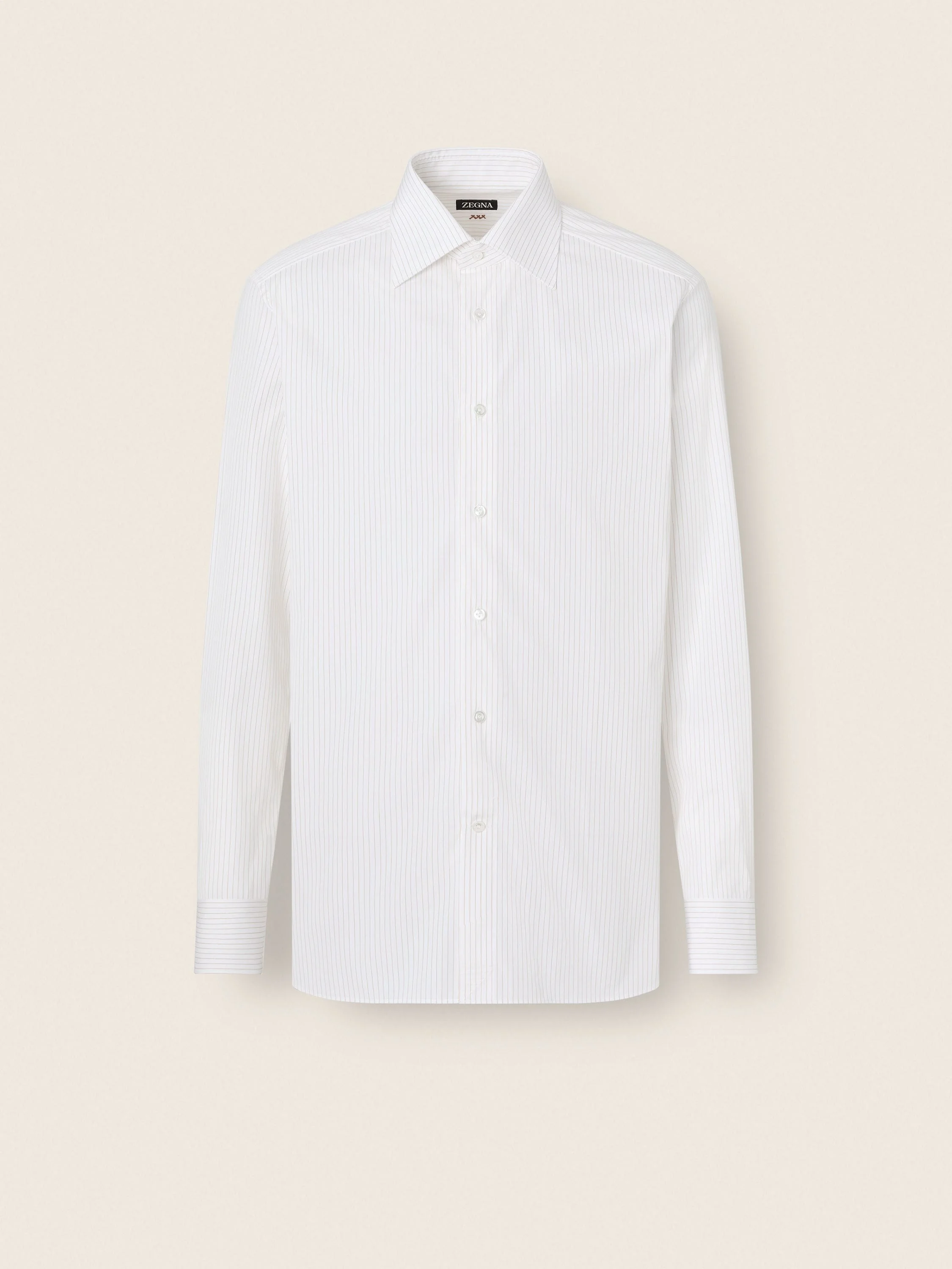 WHITE AND YELLOW MICRO-STRIPED COTTON SHIRT - 1