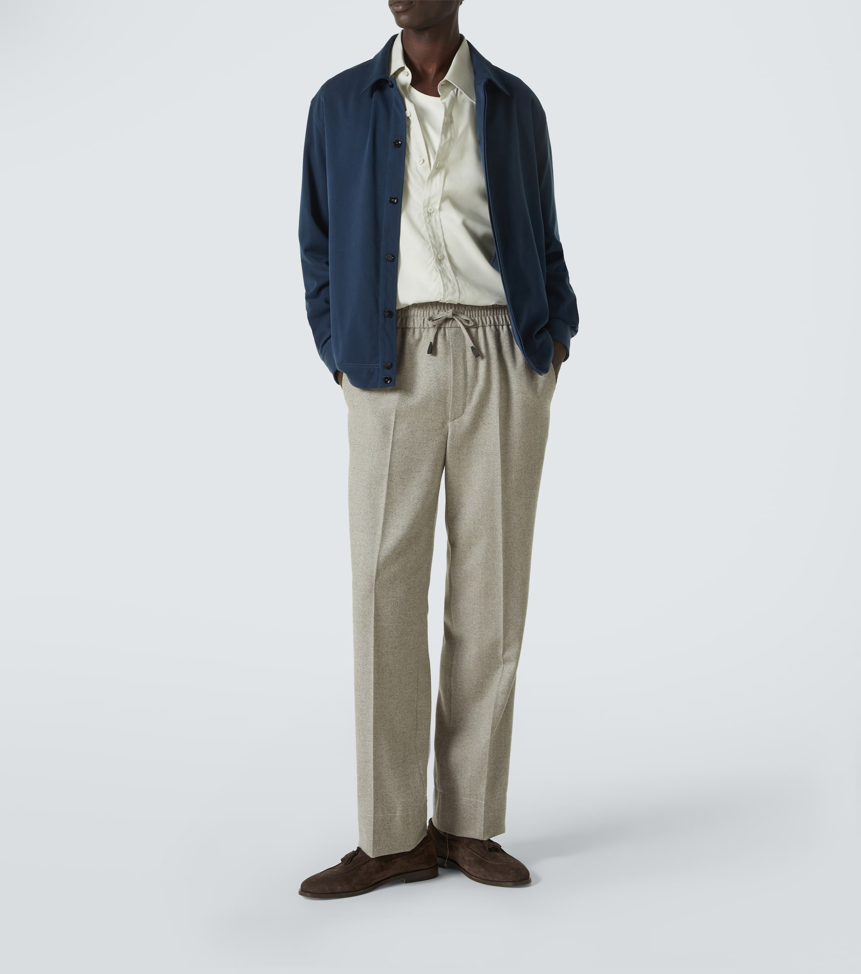 Asolo wool flannel tapered pants - 2