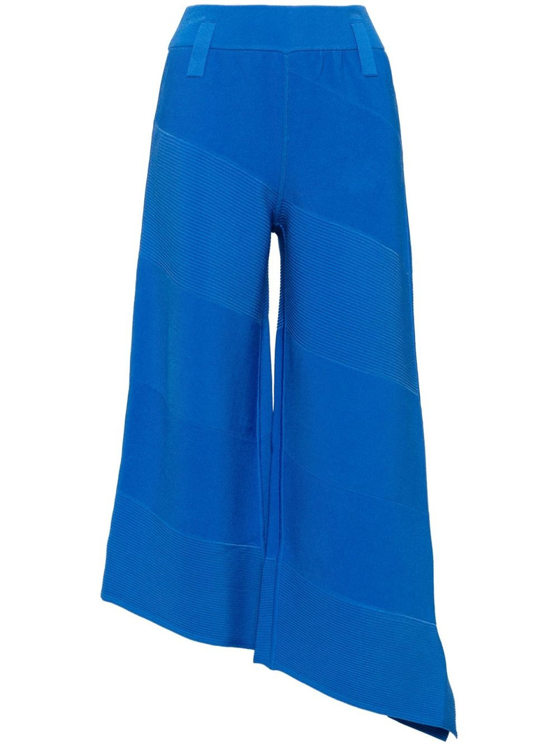 diagonal-ribbed cropped pants 1